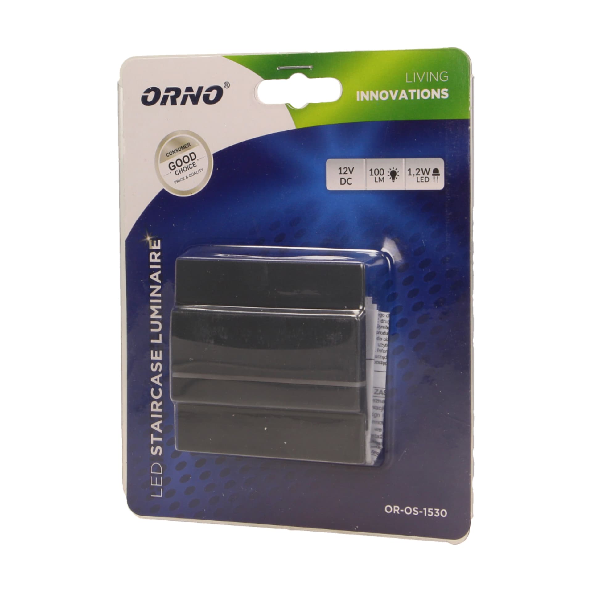 

CYGNUS LED 1,2W, oprawa schodowa natynkowa, 12V DC, 100lm, 3000K, grafit