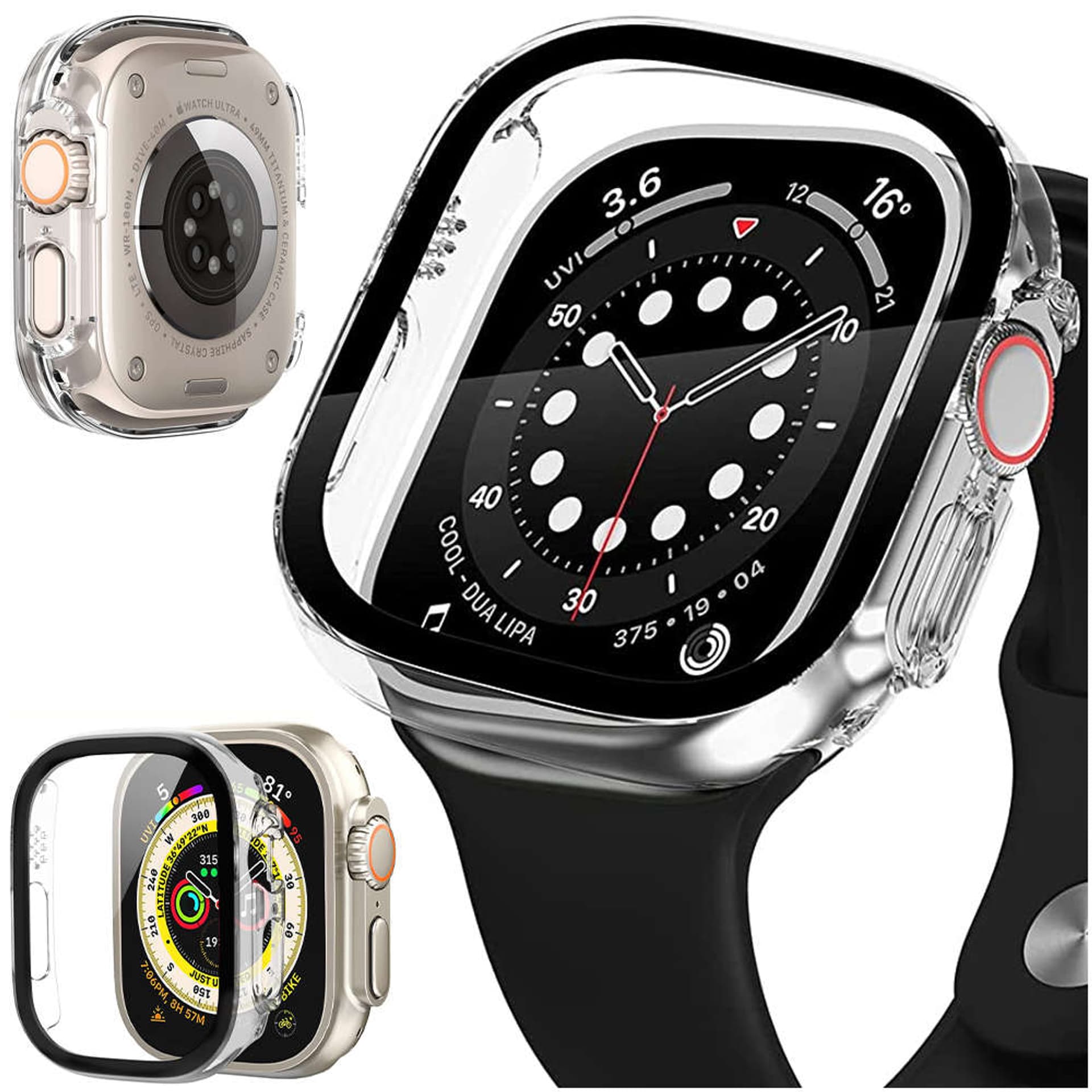 

Etui ochronne 2w1 nakładka wbudowane szkło do Apple Watch Ultra 49mm Alogy Classic Case Przezroczyste