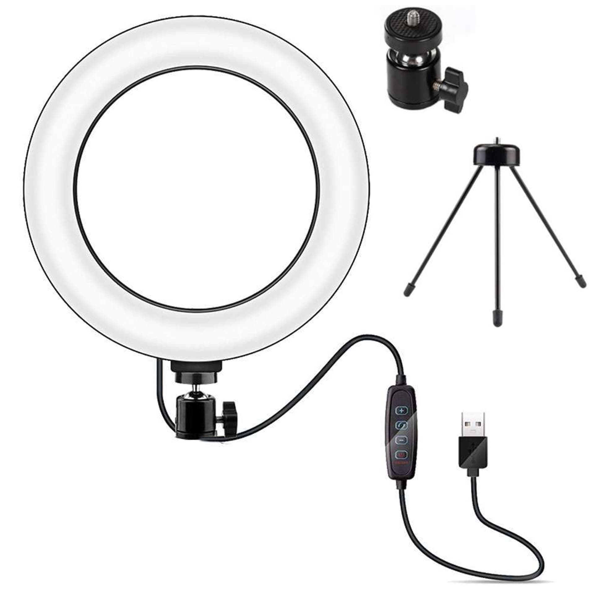 

Lampa pierścieniowa LED Ring Lamp 16cm Stojak Tripod Oświetlenie do zdjęć makijażu Selfie