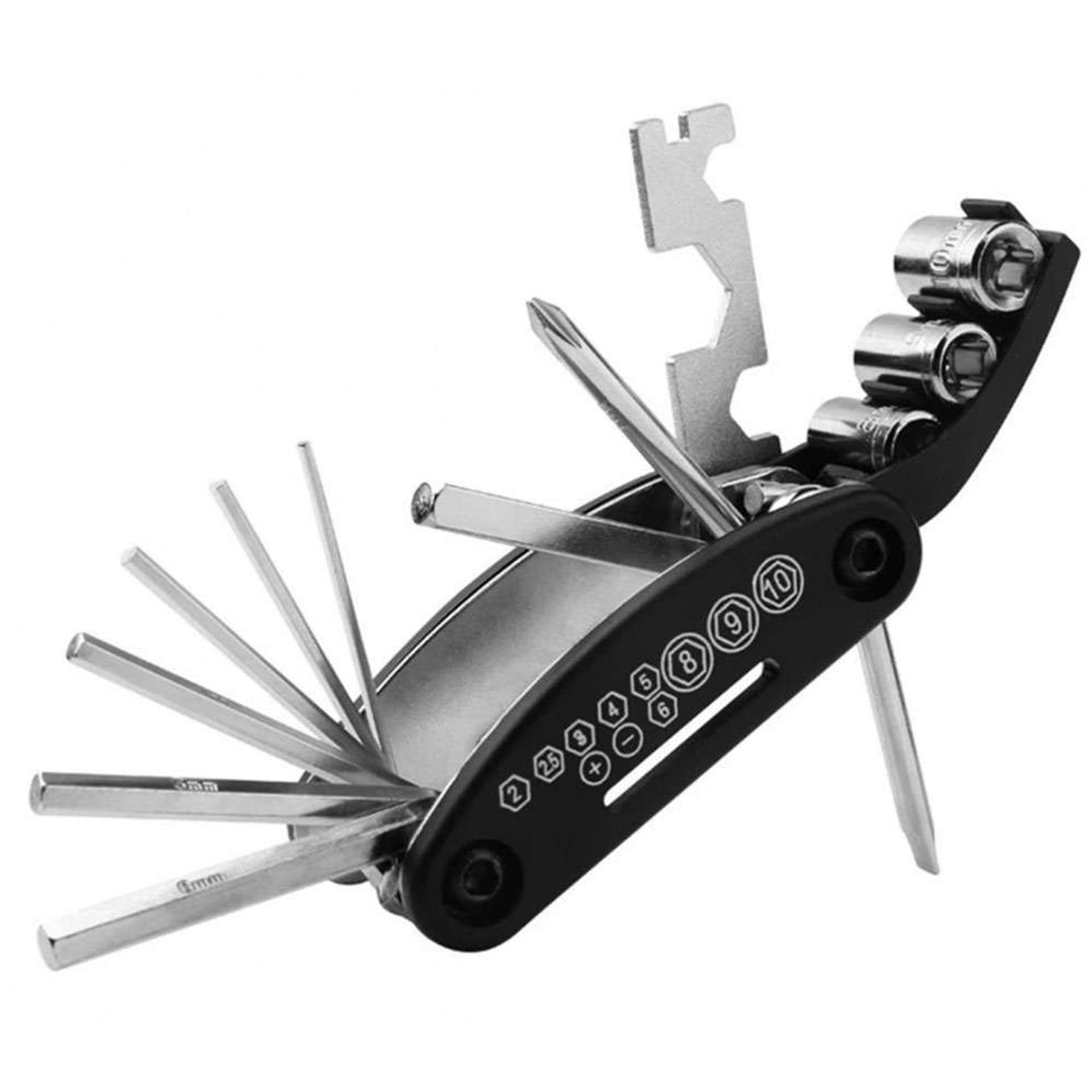 

Zestaw naprawczy do roweru klucze rowerowe Multitool 15w1 z etui Imbusy wkrętaki nasadki klucze łatki