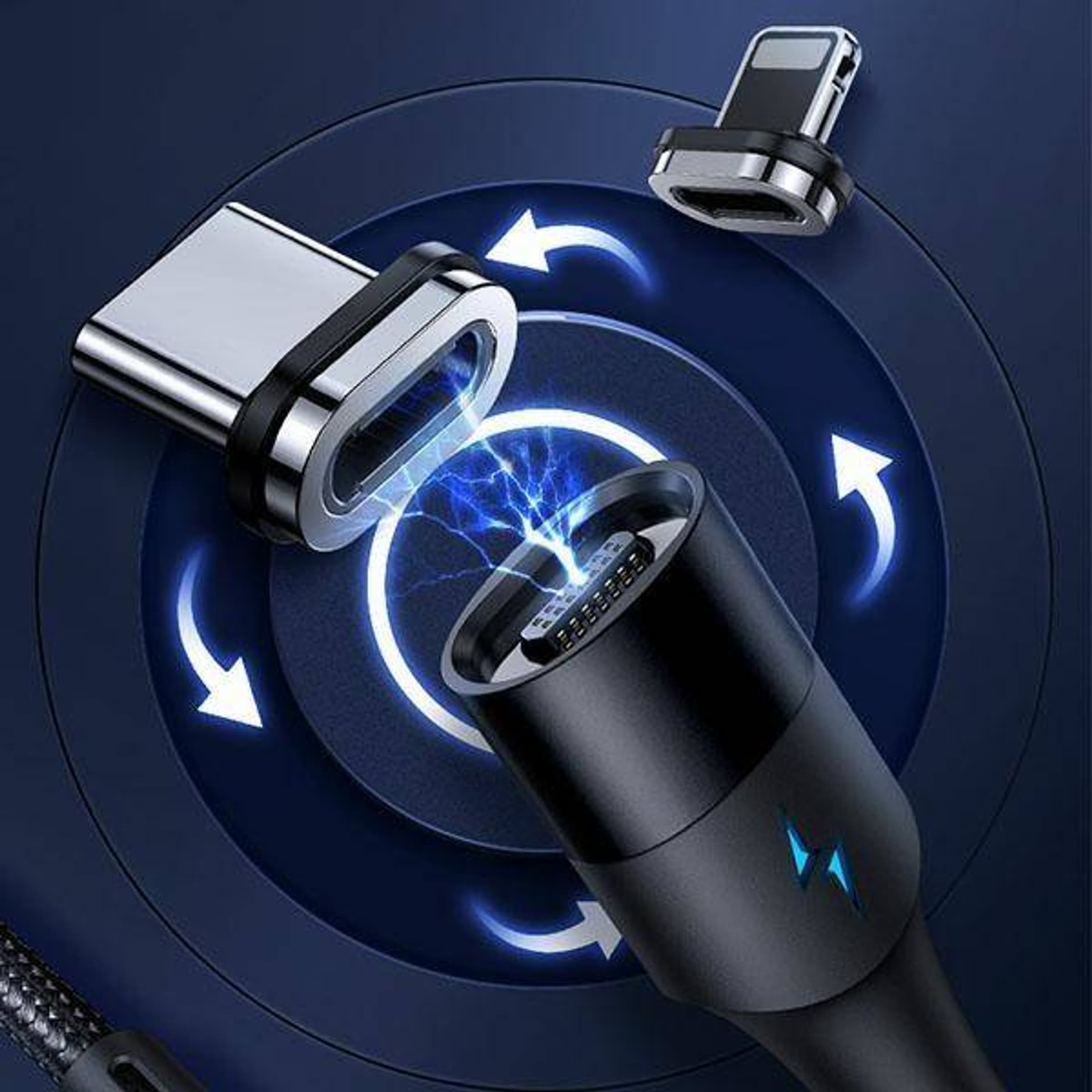 

USAMS Kabel magnet. U66 USB-C na USB-C/ lightning 60W PD Fast Charge 2.0m pleciony czarny/black SJ507USBXX01 (US-SJ507)
