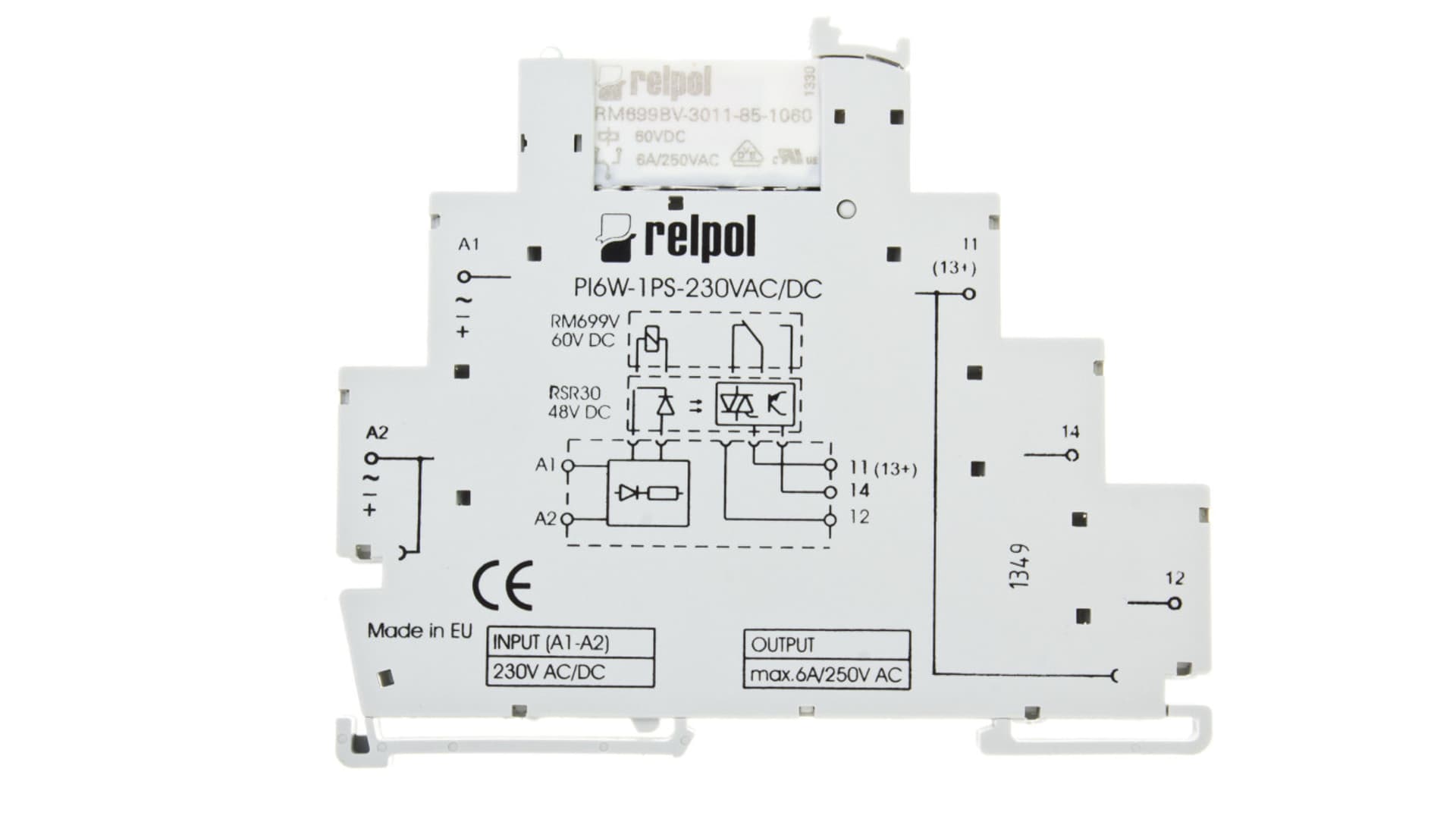 

Przekaźnik interfejsowy 1P 6A 230V AC/DC AgSnO2 PIR6W-1PS-230VAC/DC-R SZARE CE 858730