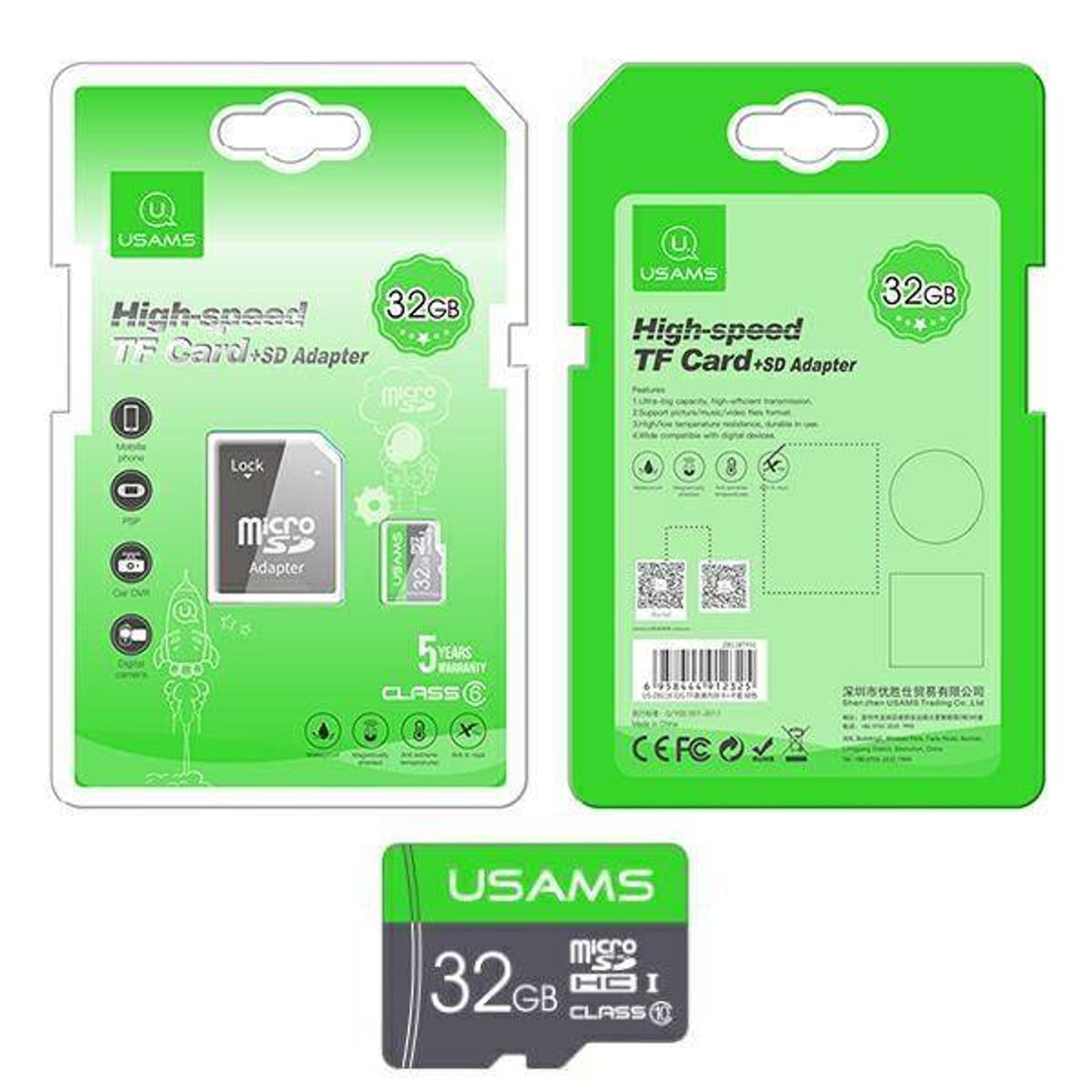 

USAMS Karta pamięci 32GB 10C + adapter ZB118TF01 (US-ZB118)