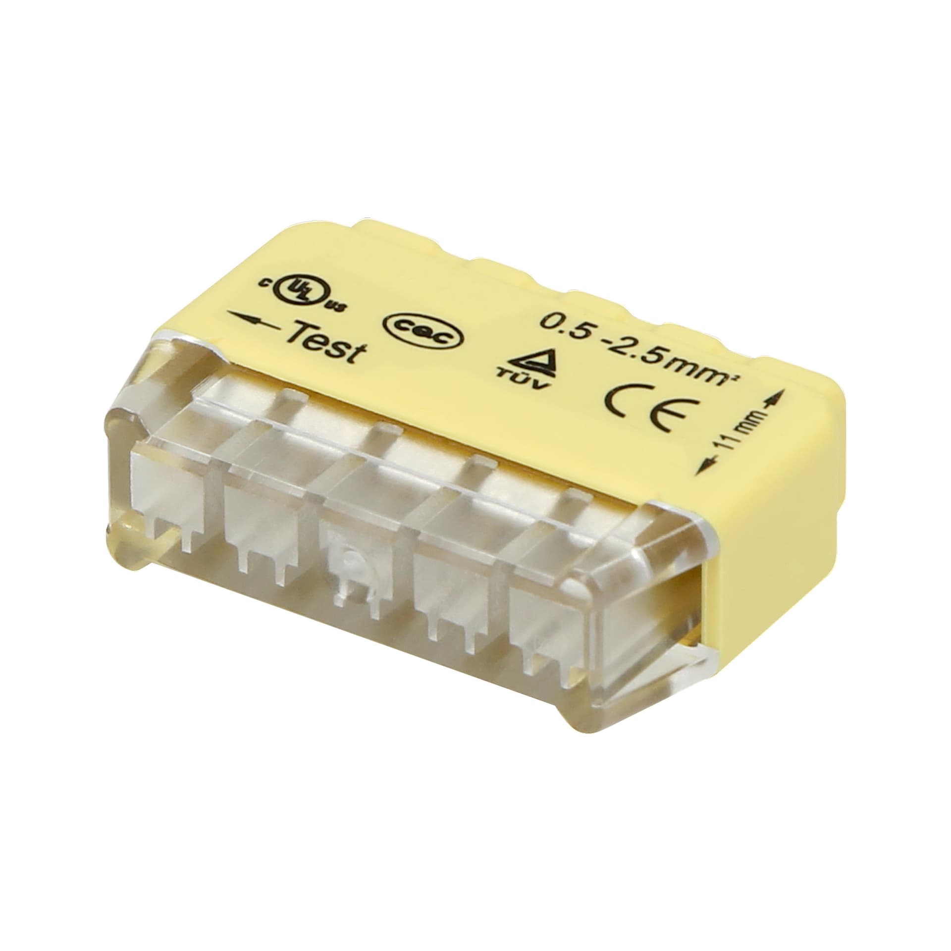 

Złączka instalacyjna wciskana 5-przewodowa; na drut 0,75-2,5mm; IEC 300V/24A; 10 szt.