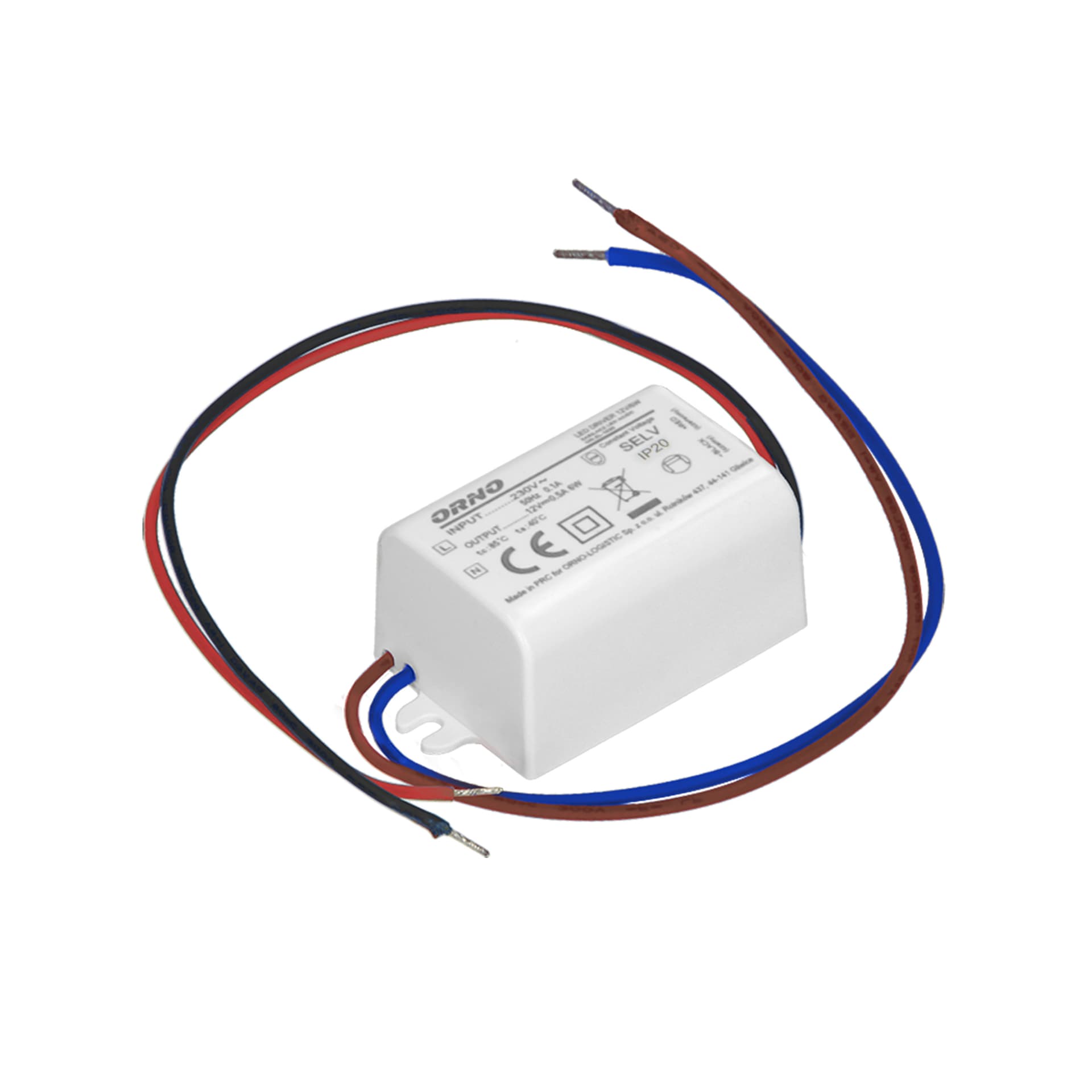 

Zasilacz MINI do LED do puszki 12VDC 6W, IP20, 55/29,5/22mm