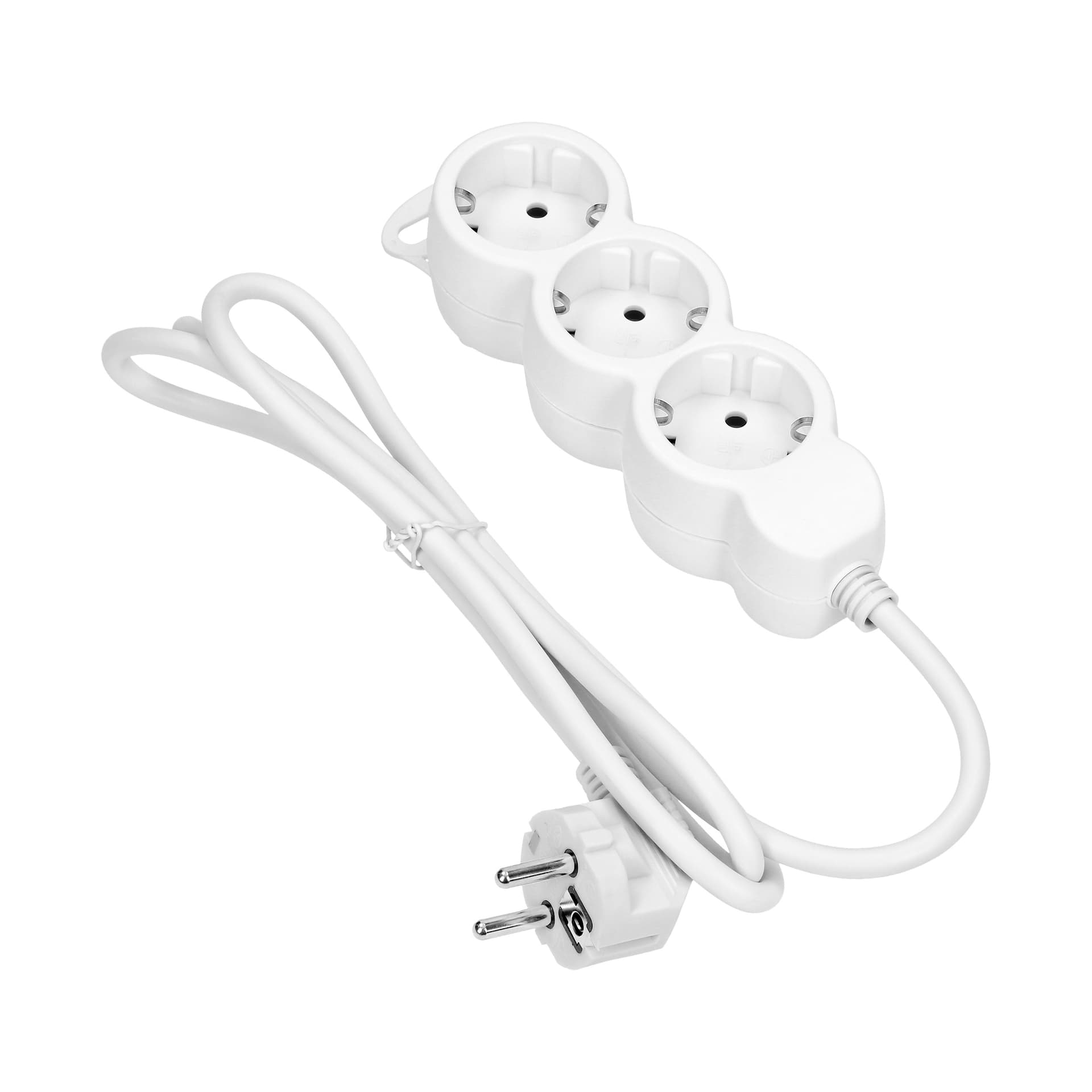 

Przedłużacz 3-krotny 2P+Z (schuko), 3m H05VV-F 3x1,0mm, Imax=10A, biały, Schuko)/3m h05vv-f 3x1.0mm/imax=10a/biał