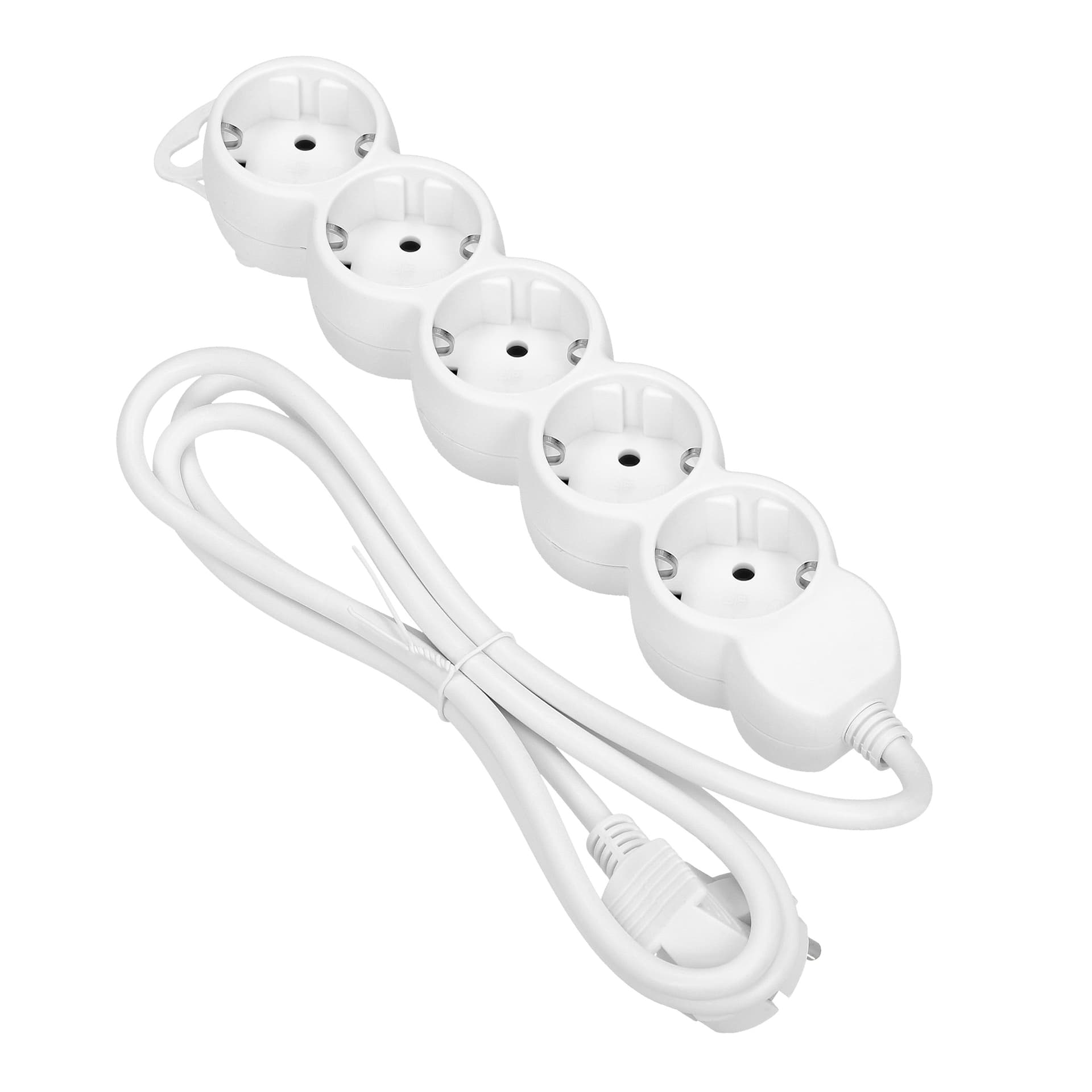 

Przedłużacz 5-krotny 2P+Z (schuko), 3m H05VV-F 3x1,0mm, Imax=10A, biały, Schuko)/3m h05vv-f 3x1.0mm/imax=10a/biał