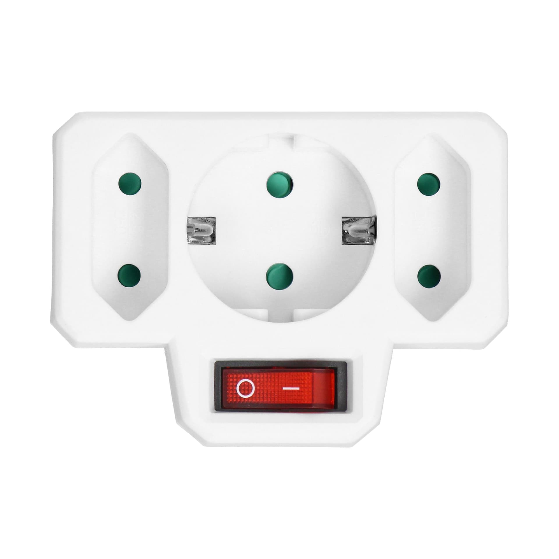 

Rozgałęźnik 1x2P+Z (Schuko), 2x2P/II z włącznikiem, biały, Schuko)/2x2p/ii z włącznikiem/biał