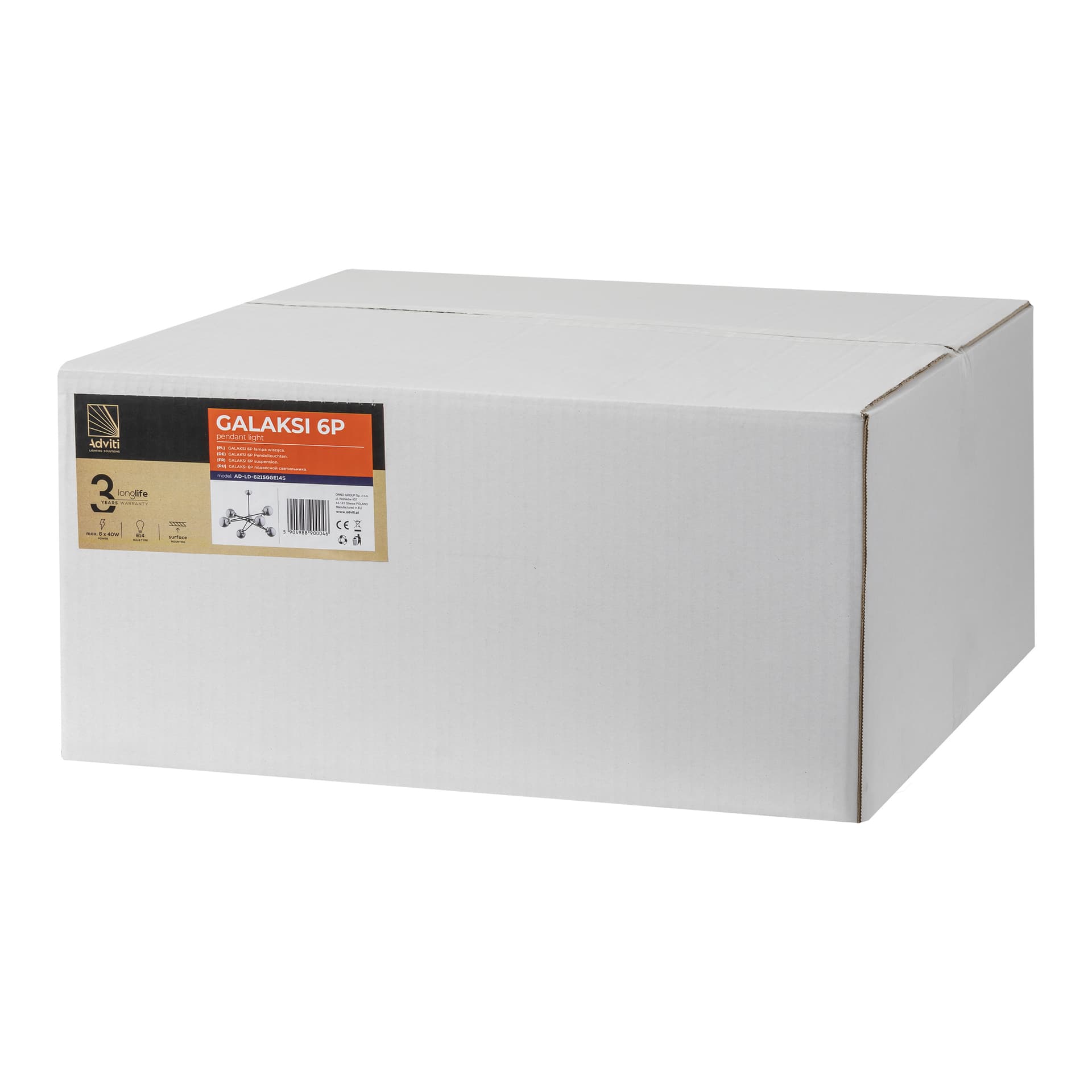 

GALAKSI 6P, lampa wisząca, E14 max. 6x 40W, chrom