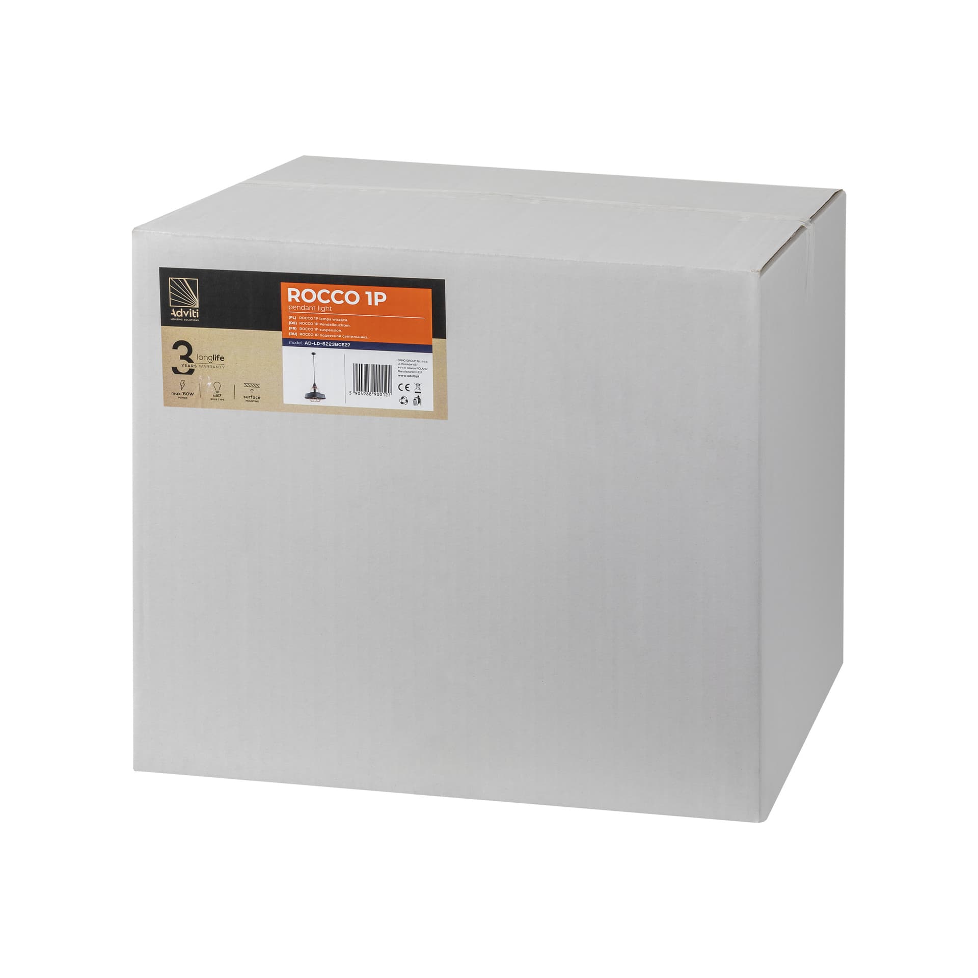 

ROCCO 1P, lampa wisząca, E27 max. 60W, czarna, miedziana