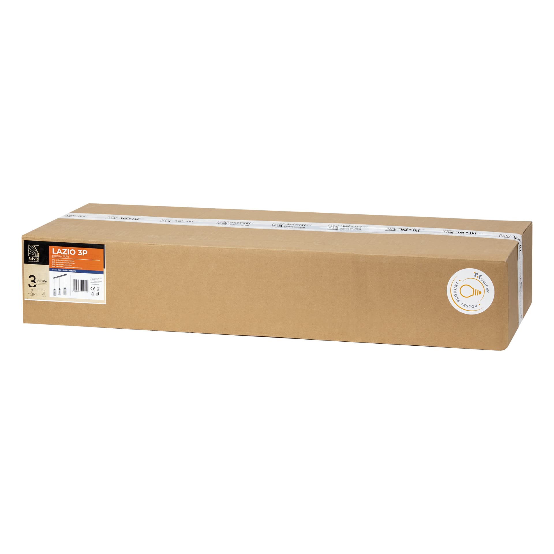 

LAZIO 3P, lampa wisząca, E27 max.15W, czarna