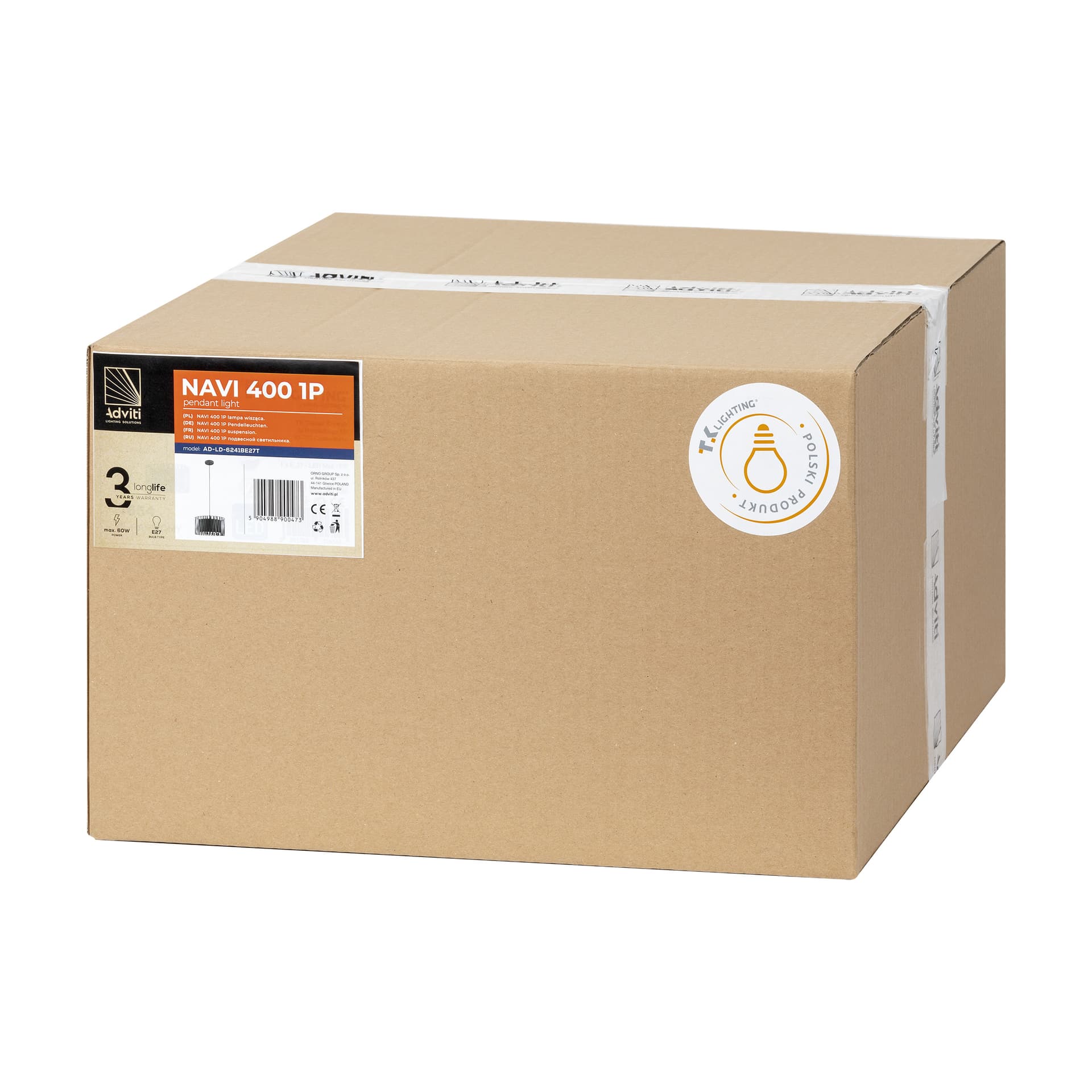 

NAVI 400 1P, lampa wisząca, E27 max.60W, czarna