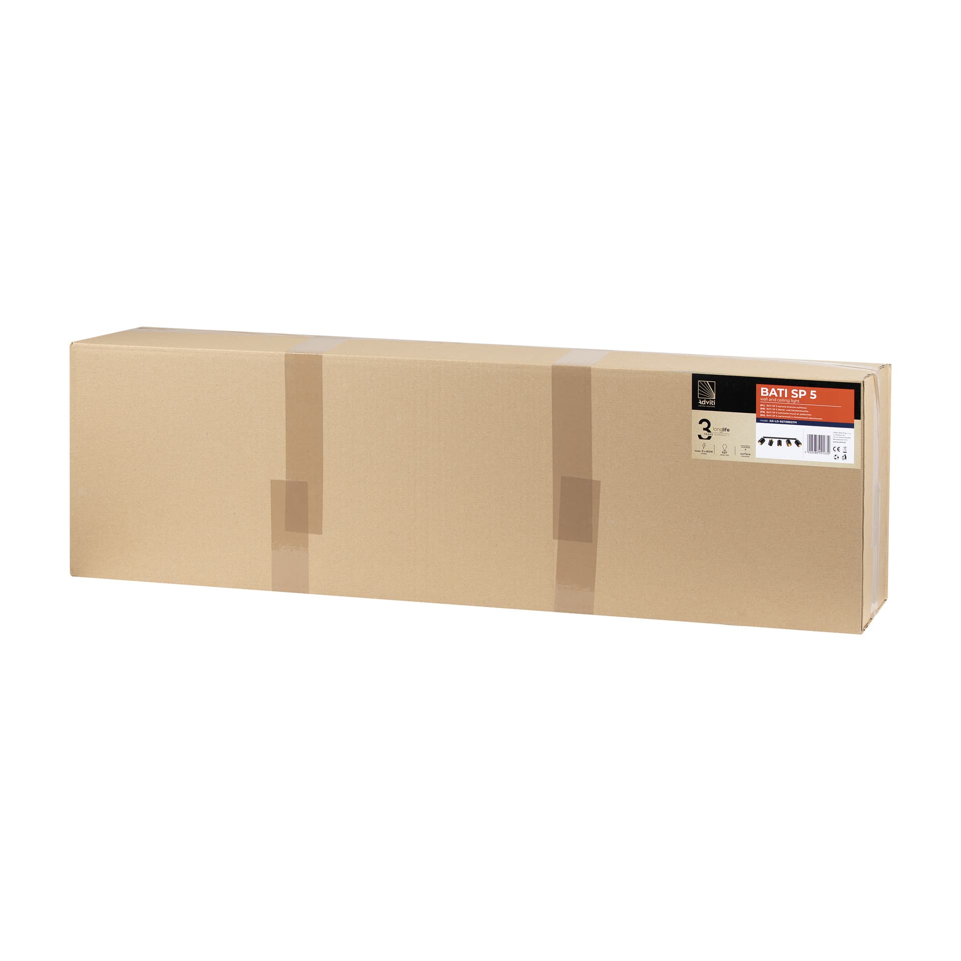 

BATI oprawa ścienno-sufitowa, moc max. 5x60W, E27, czarna