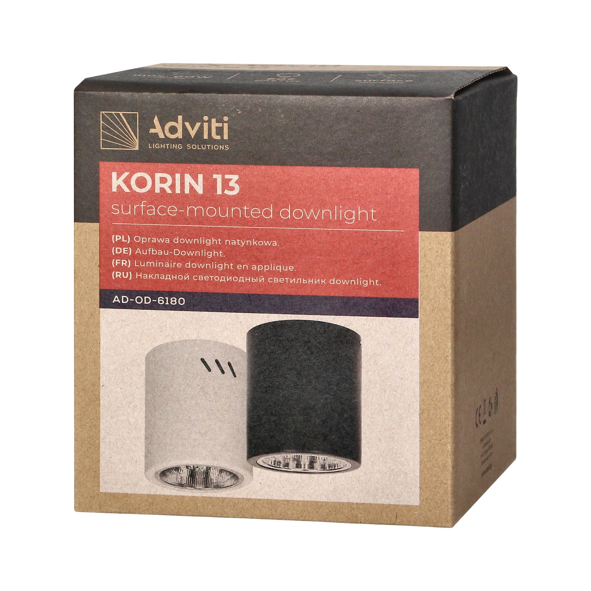 

KORIN 13, oprawa typu downlight, 60W, E27, stal, czarna