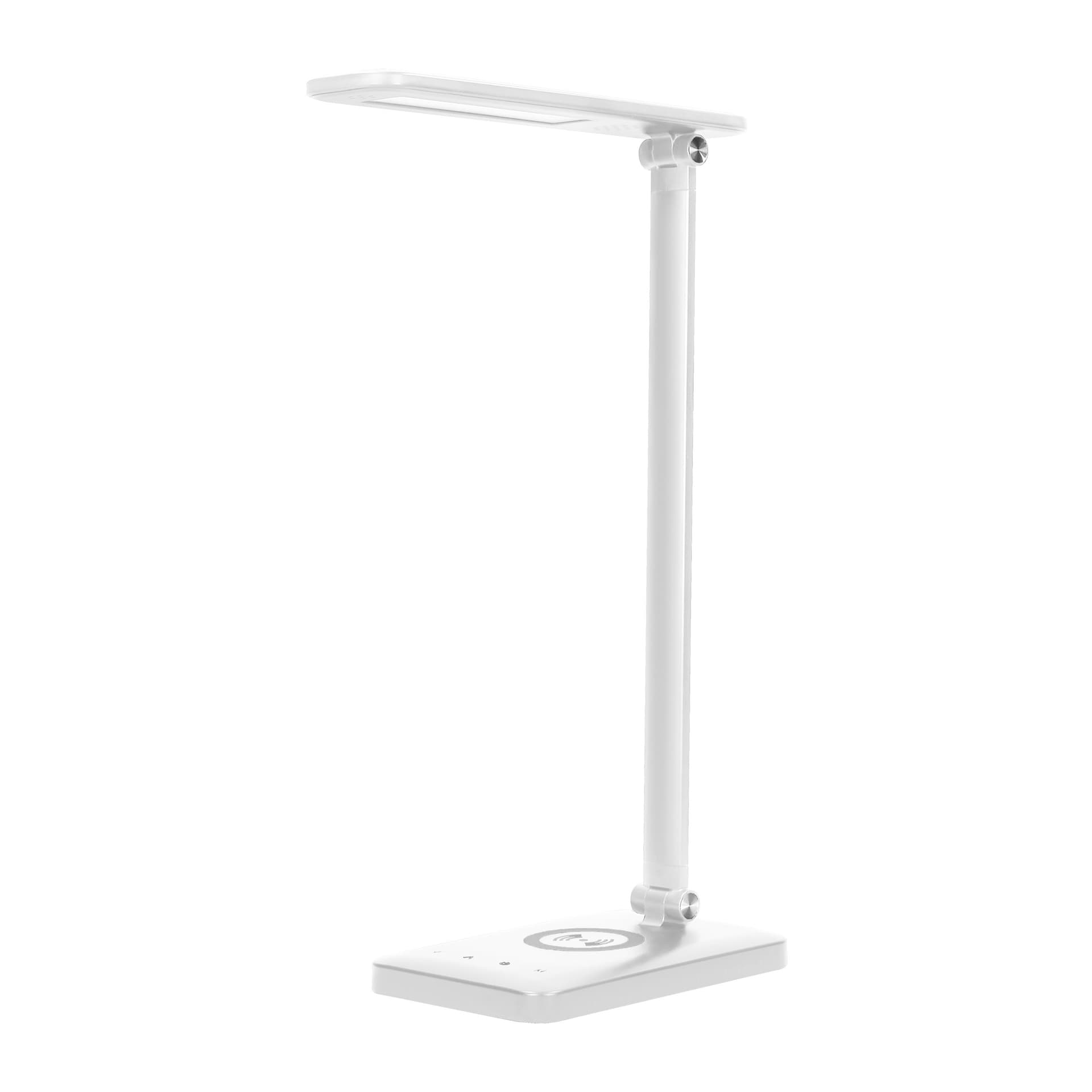 

WIRLE LED 7W Lampka biurkowa z ładowarką indukcyjną i usb. 390lm, 3000-4000-6000K, zmiana barwy temperaturowej i funkcja ściemniania, biała