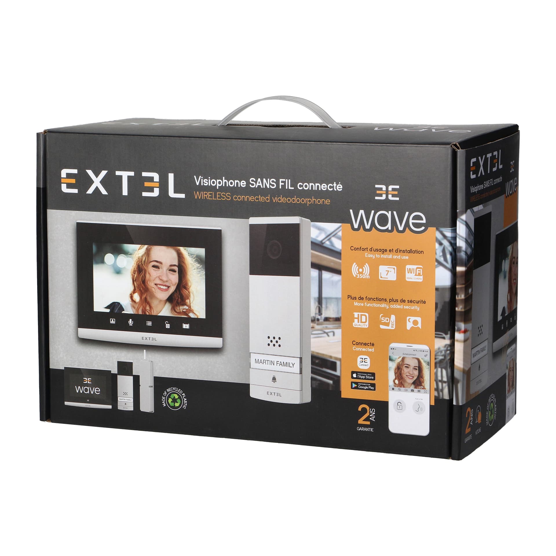 

Extel Wave, bezprzewodowy zestaw wideo domofonowy, monitor 7", dotykowy, menu OSD, WI-FI + APP na telefon, sterowanie bramą, zasięg do 350m