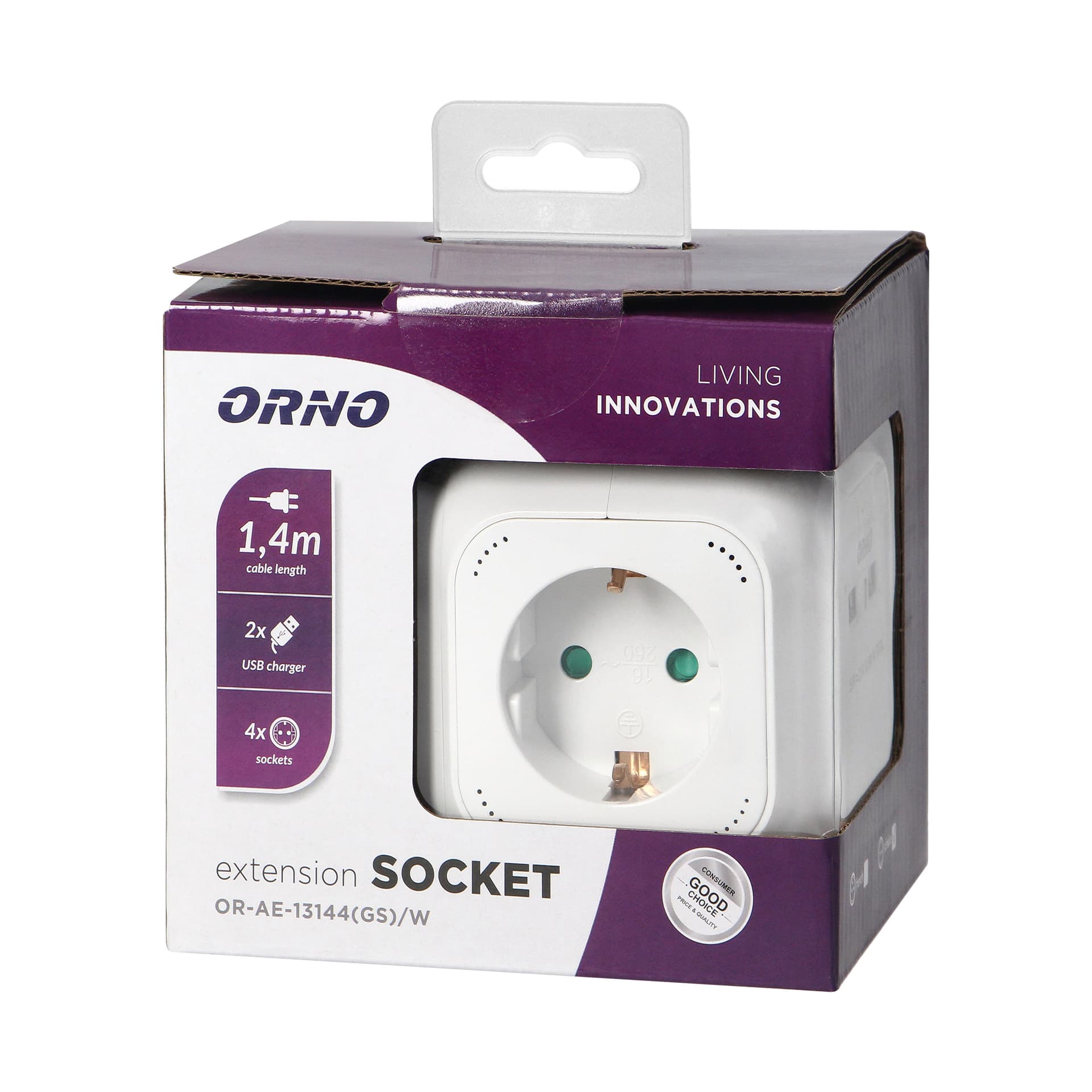 

Przedłużacz 4 krotny 2P+Z (Schuko), ładowarka 2xUSB, 1,4m H05VV-F 3x1,5mm2, biały, Schuko)/ładowarka 2xusb/1.4m h05vv-f 3x1.5mm2/biał