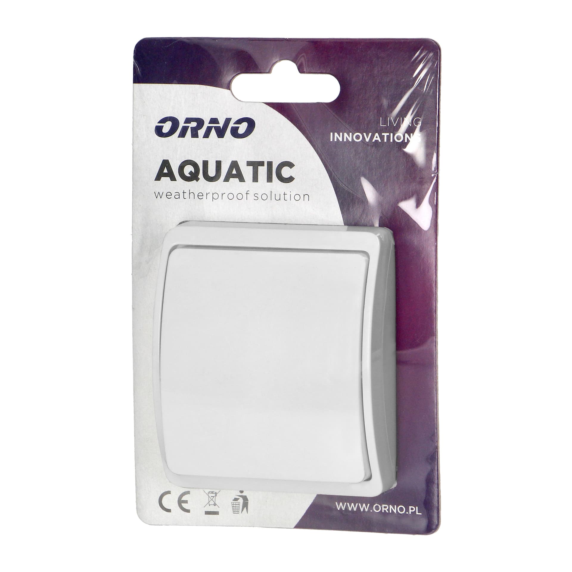 

Łącznik jednobiegunowy n/t AQUATIC, IP44, biały