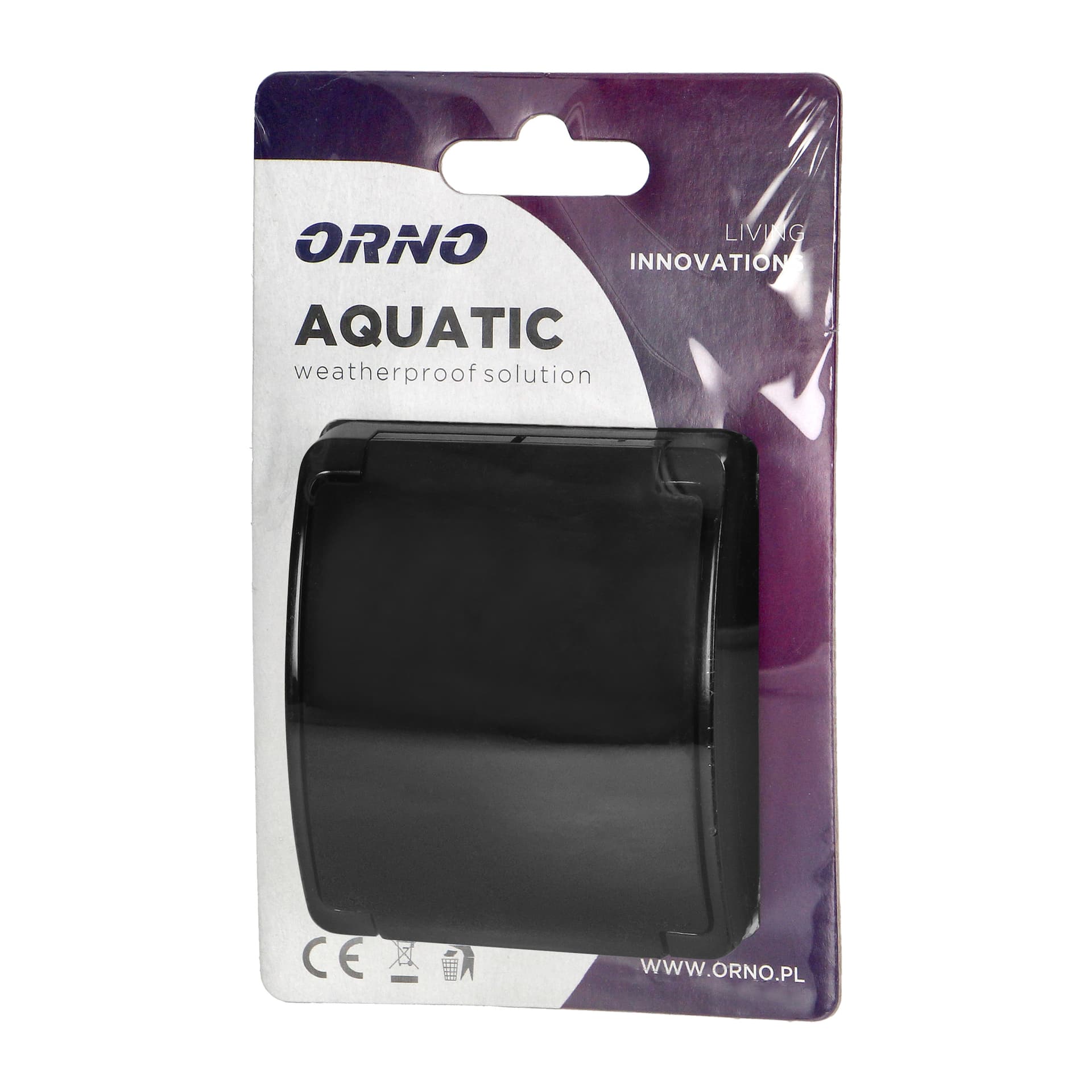 

Gniazdo pojedyncze 2P+Z Schuko AQUATIC, IP44, czarne