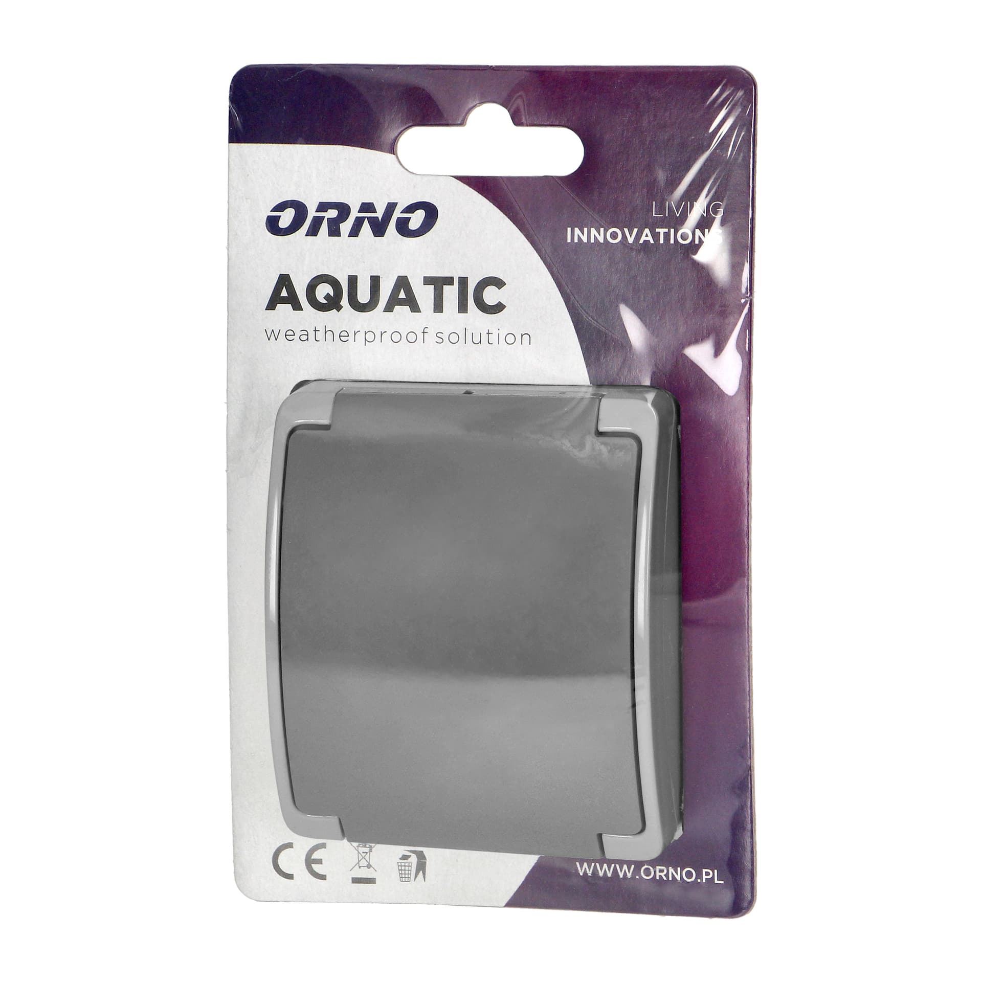 

Gniazdo pojedyncze 2P+Z Schuko AQUATIC, IP44, szaro-grafitowe