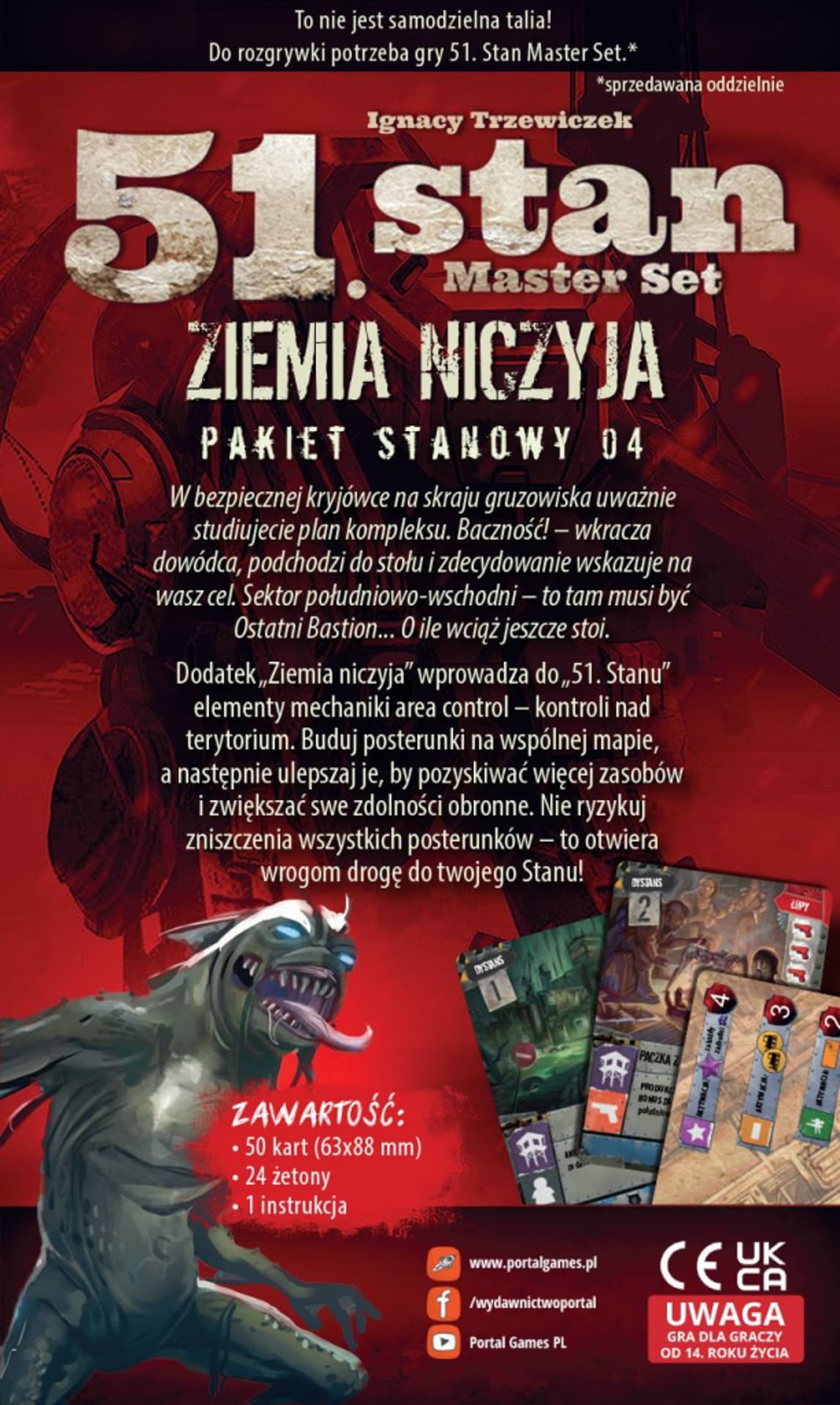 

GRA KARCIANA 51. STAN MASTER SET - ZIEMIA NICZYJA dodatek - PORTAL GAMES