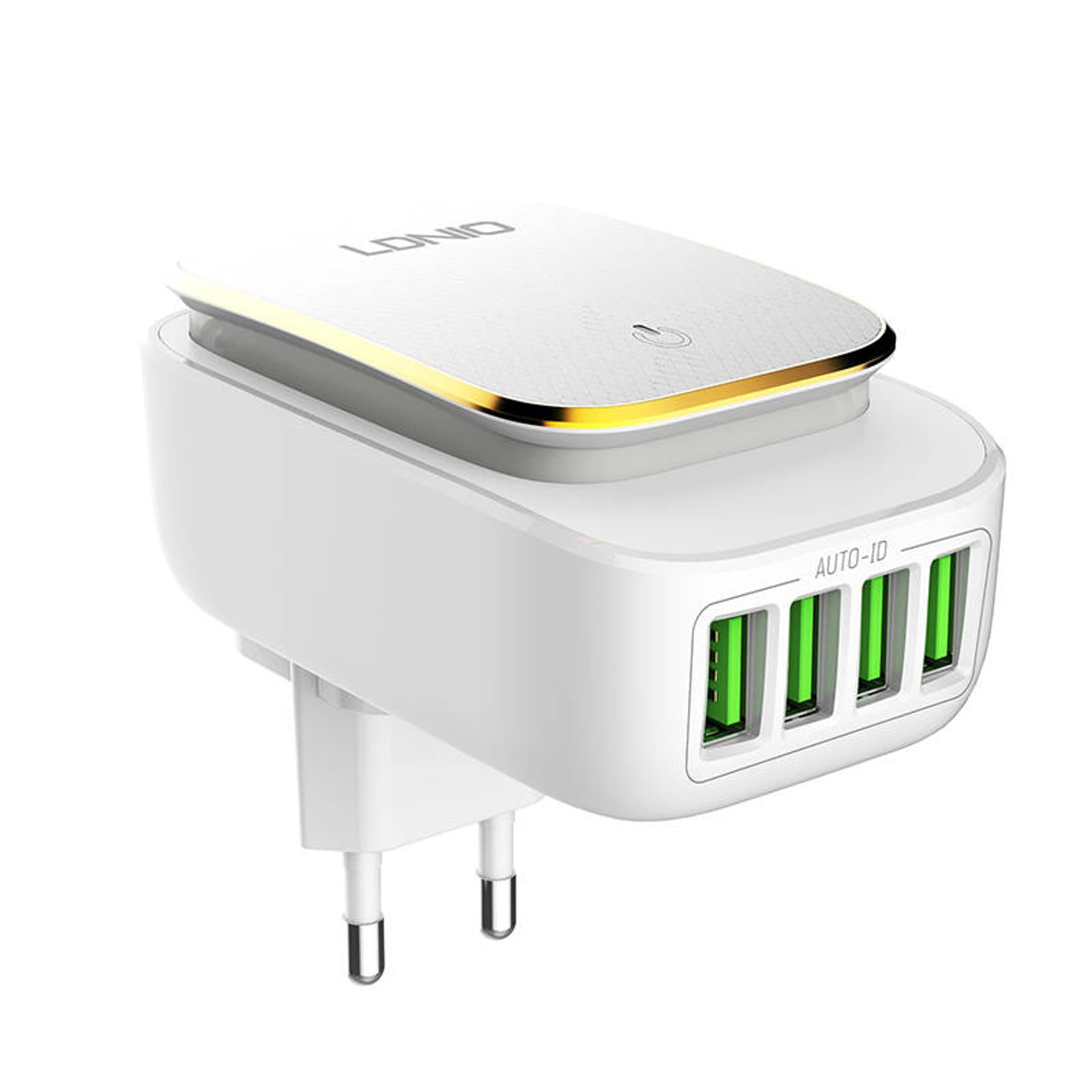 

Ładowarka sieciowa LDNIO A4405 4USB, lampa LED + Kabel microUSB