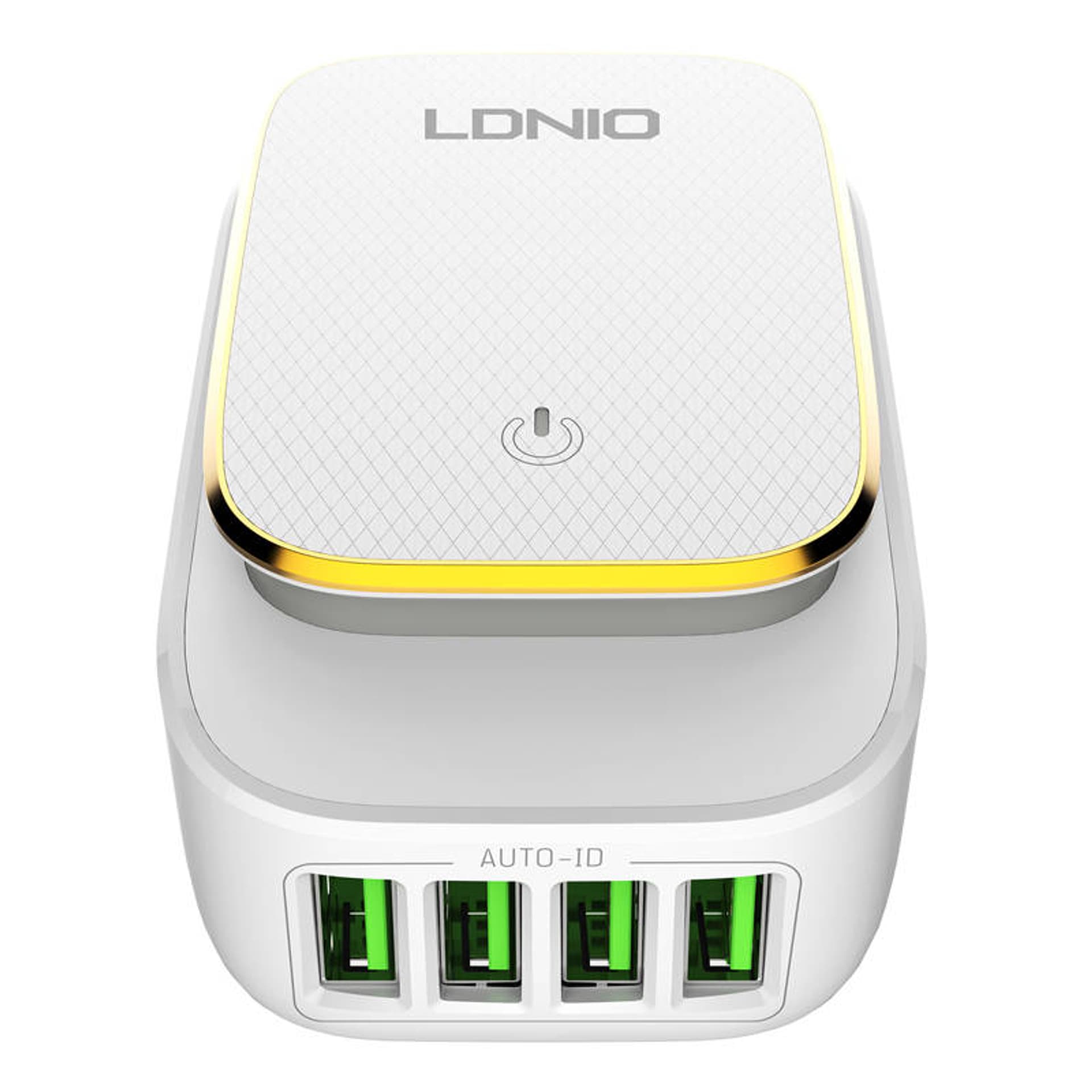 

Ładowarka sieciowa LDNIO A4405 4USB, Lampa LED + Kabel Lightning