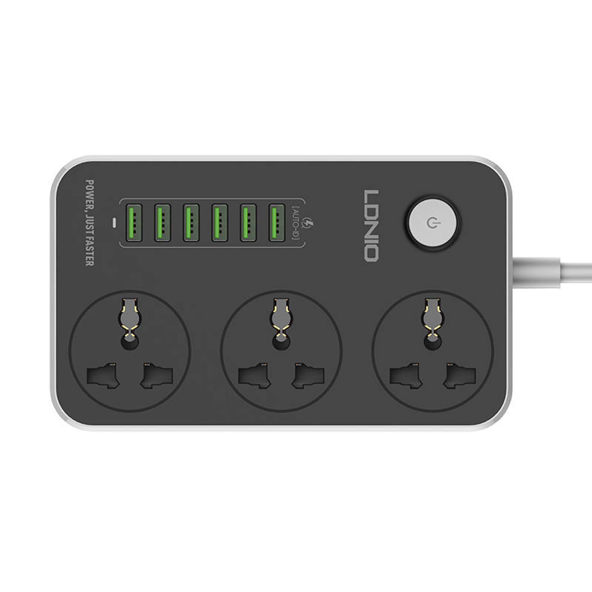 

Listwa zasilająca z 3 gniazdami AC, 6x USB, LDNIO SC3604, 2500W (szara)