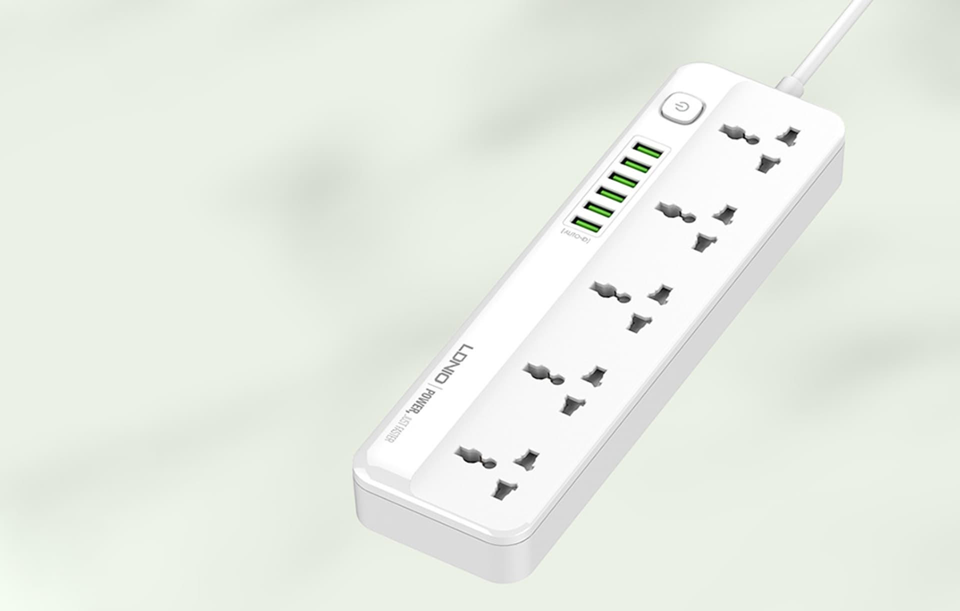 

Listwa zasilająca z 5 gniazdami AC, 6x USB LDNIO SC5614, 2500W (biała)