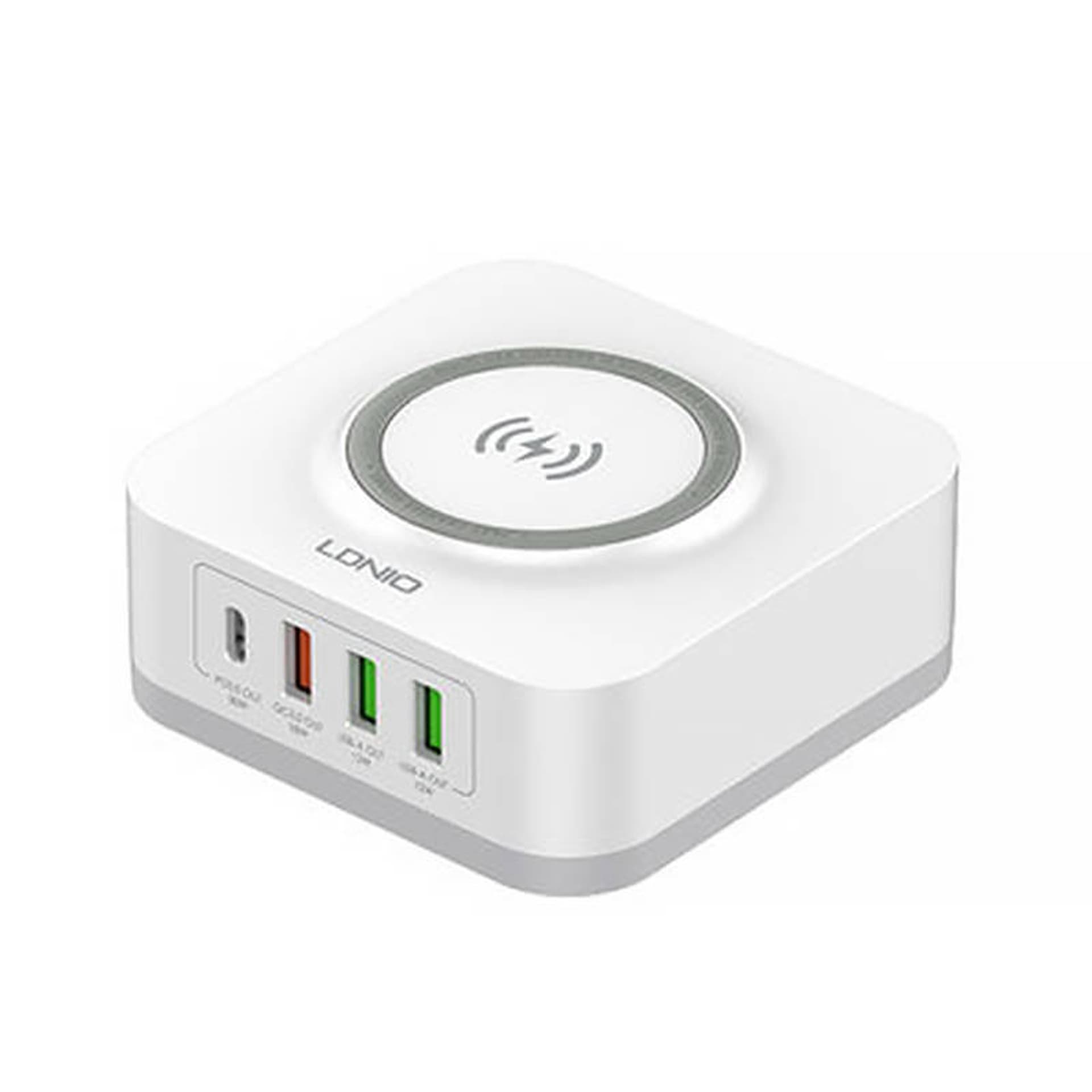 

Bezprzewodowa ładowarka indukcyjna LDNIO AW004, 3x USB + USB-C, 32W (biała)