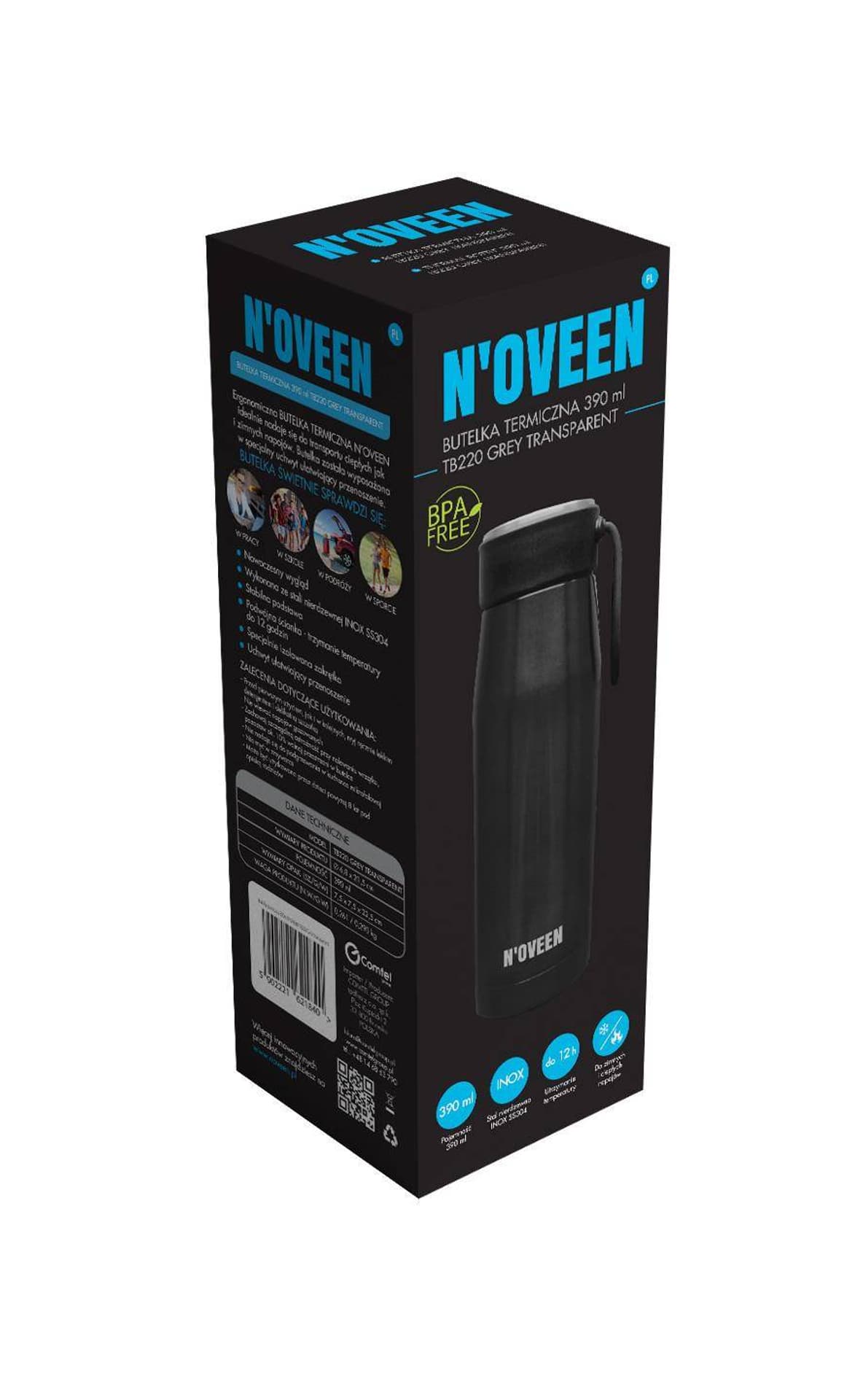 

Butelka Termiczna NOVEEN TB220 Grey Transparent 390 ml
