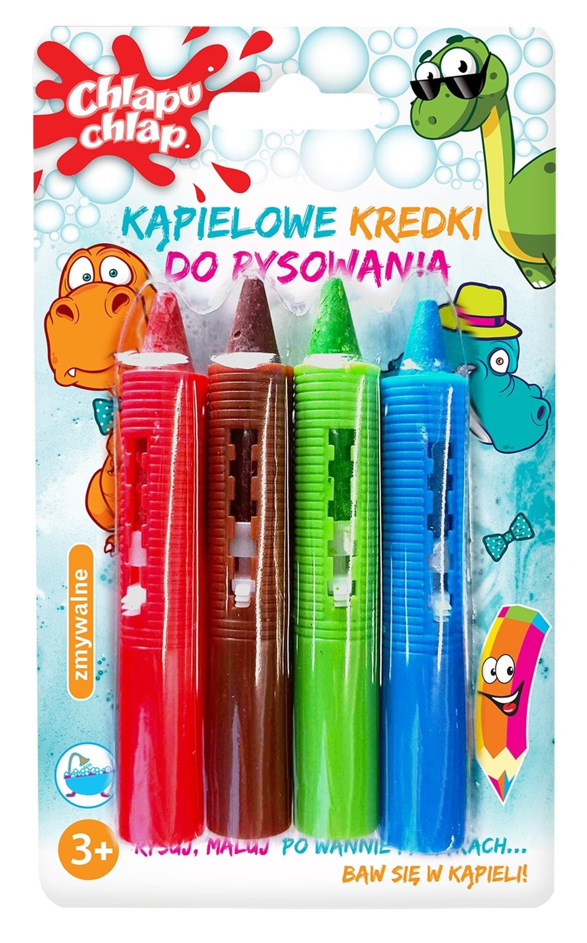 

CHLAPU CHLAP Kąpielowe Kredki do rysowania Dino 1op.-4szt