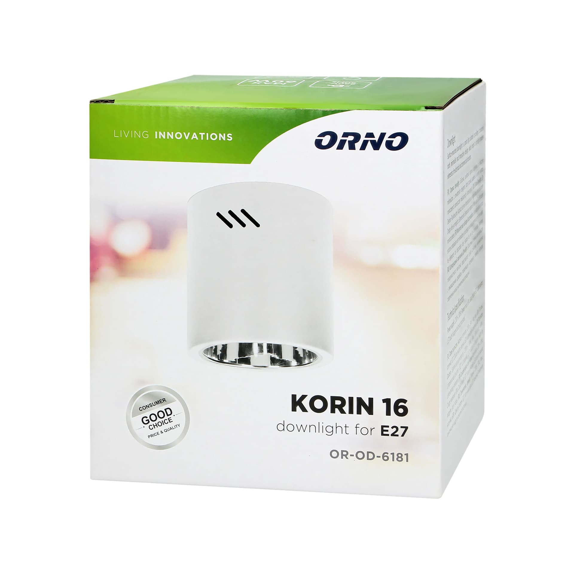 

KORIN 16, oprawa typu downlight, 60W, E27, stal, biała