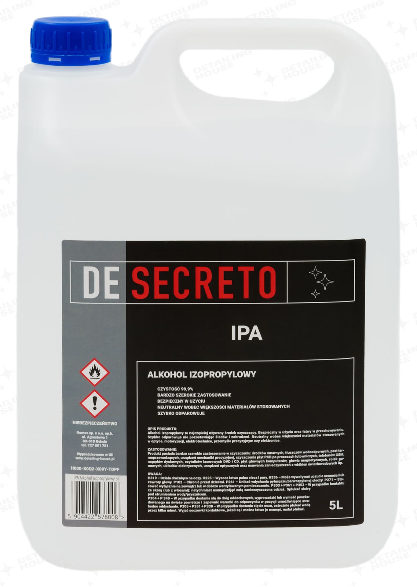 

De Secreto IPA 5L - odtłuszcza, przygotowuje lakier