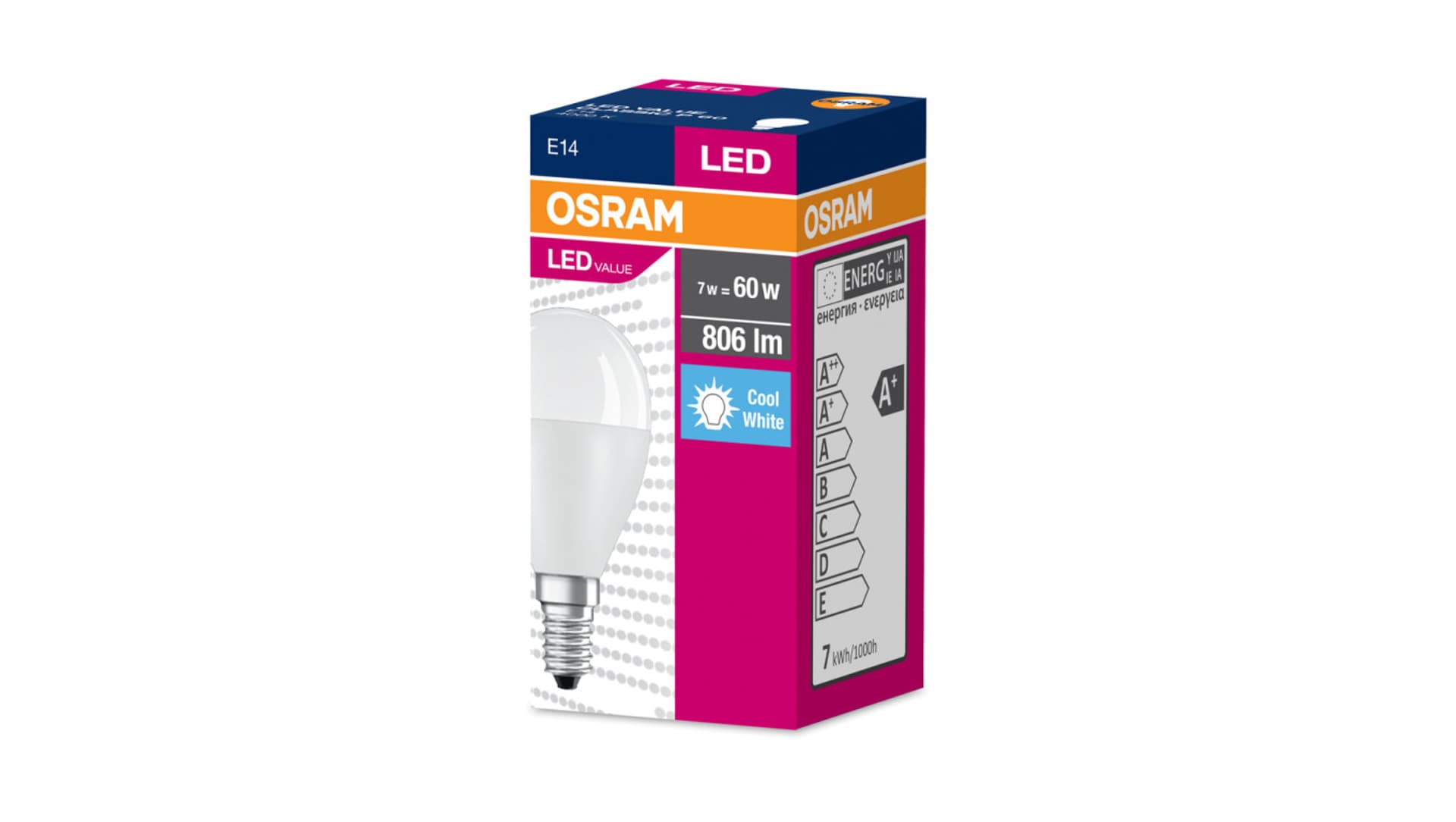 

PS ŻAR.LED KULKA E-14 7,5W 4000K 806lm VALUE OSRAM/LEDVANCE (1LM)