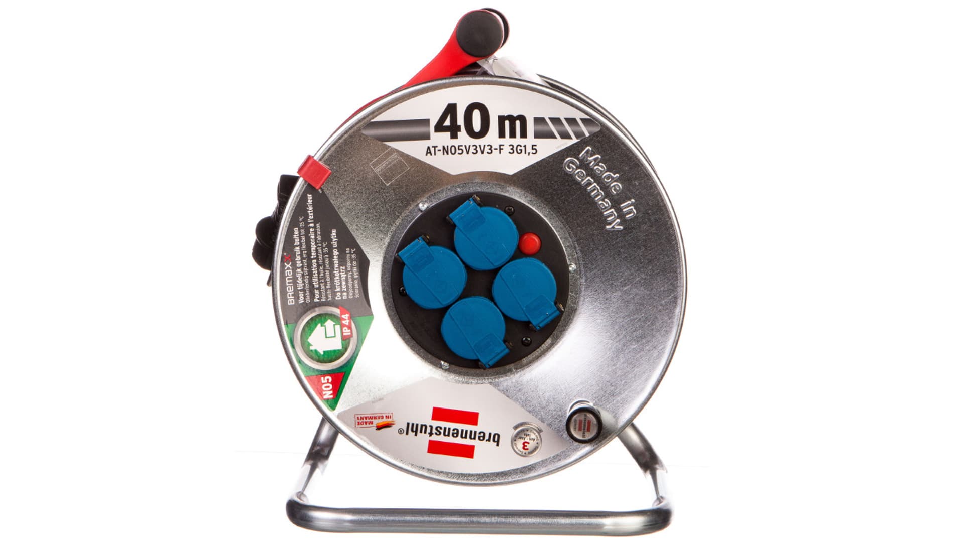 

Przedłużacz bębnowy Garant S IP44 Super-Solid 40m 4x230V AT-N05V3V3-F 3G1,5 czerwony1199844