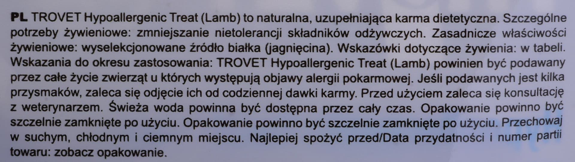 

Trovet HLT Treat 250 g jagnięcina, przysmak dla psów
