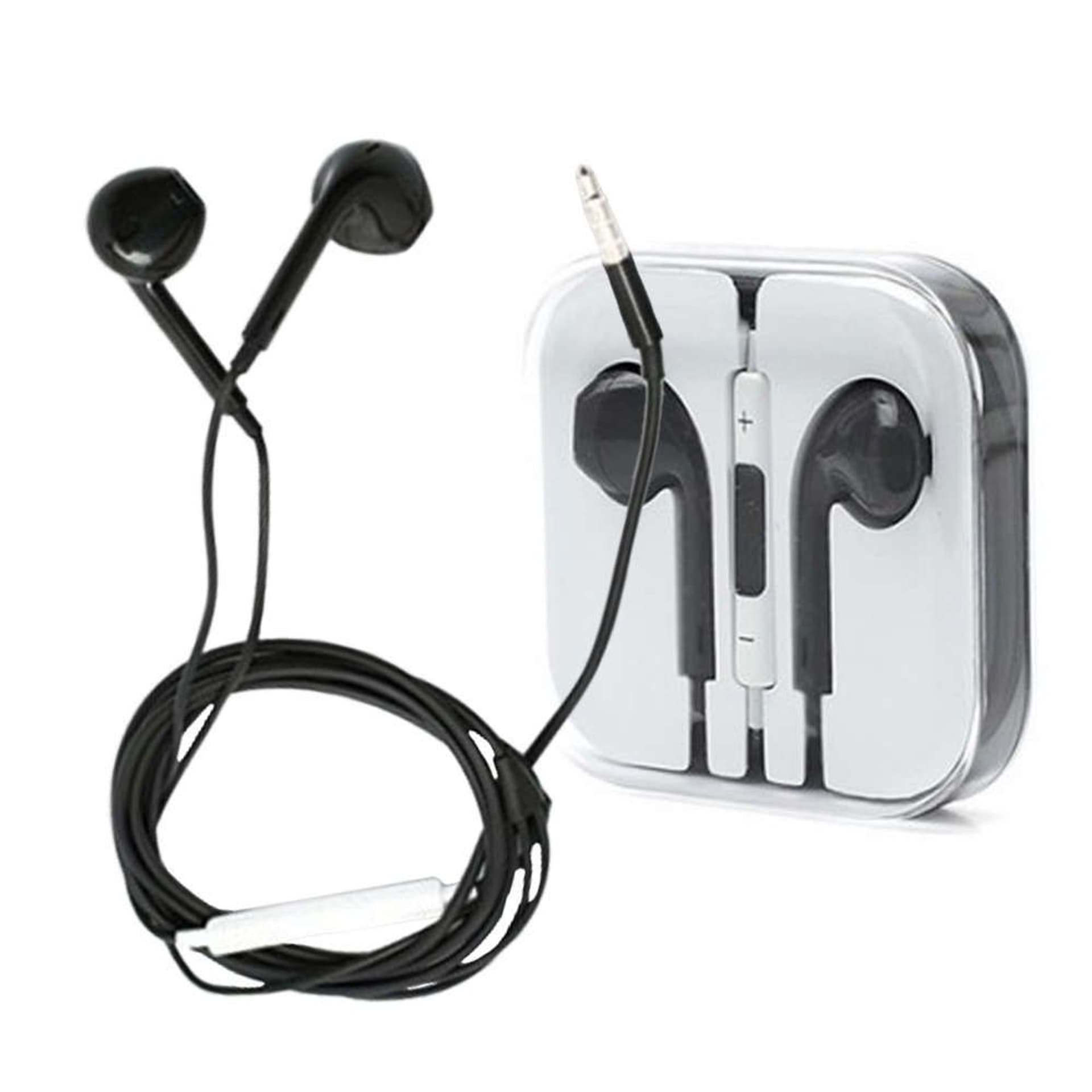 

Słuchawki przewodowe Mini Jack 3.5 mm Pilot na kablu dla iPhone iPad iPod uniwersalne douszne Czarny