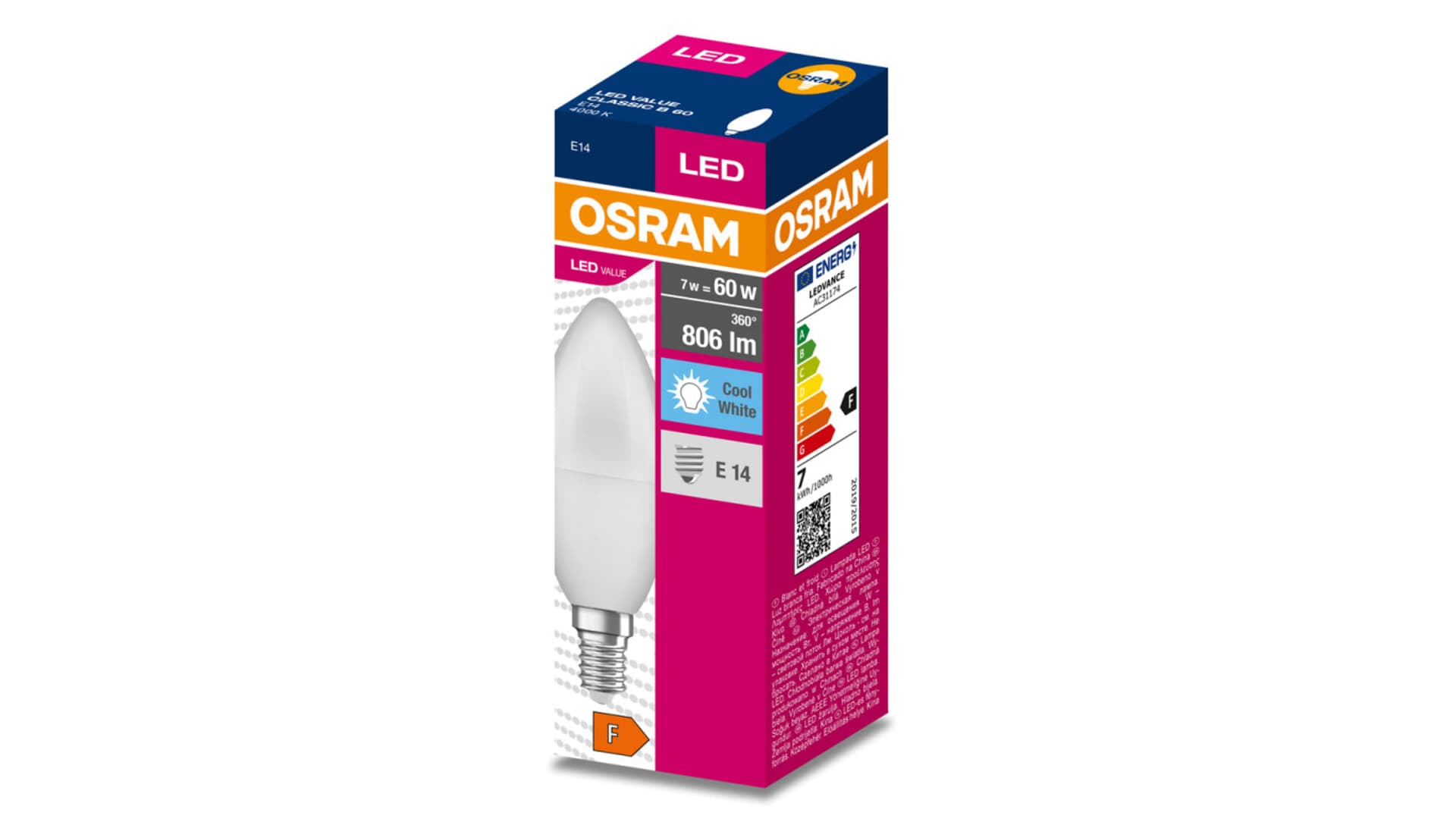 

PS ŻAR.LED ŚWIEC. E-14 7W 4000K 806lm 200* VALUE OSRAM/LEDVANCE (1LM)