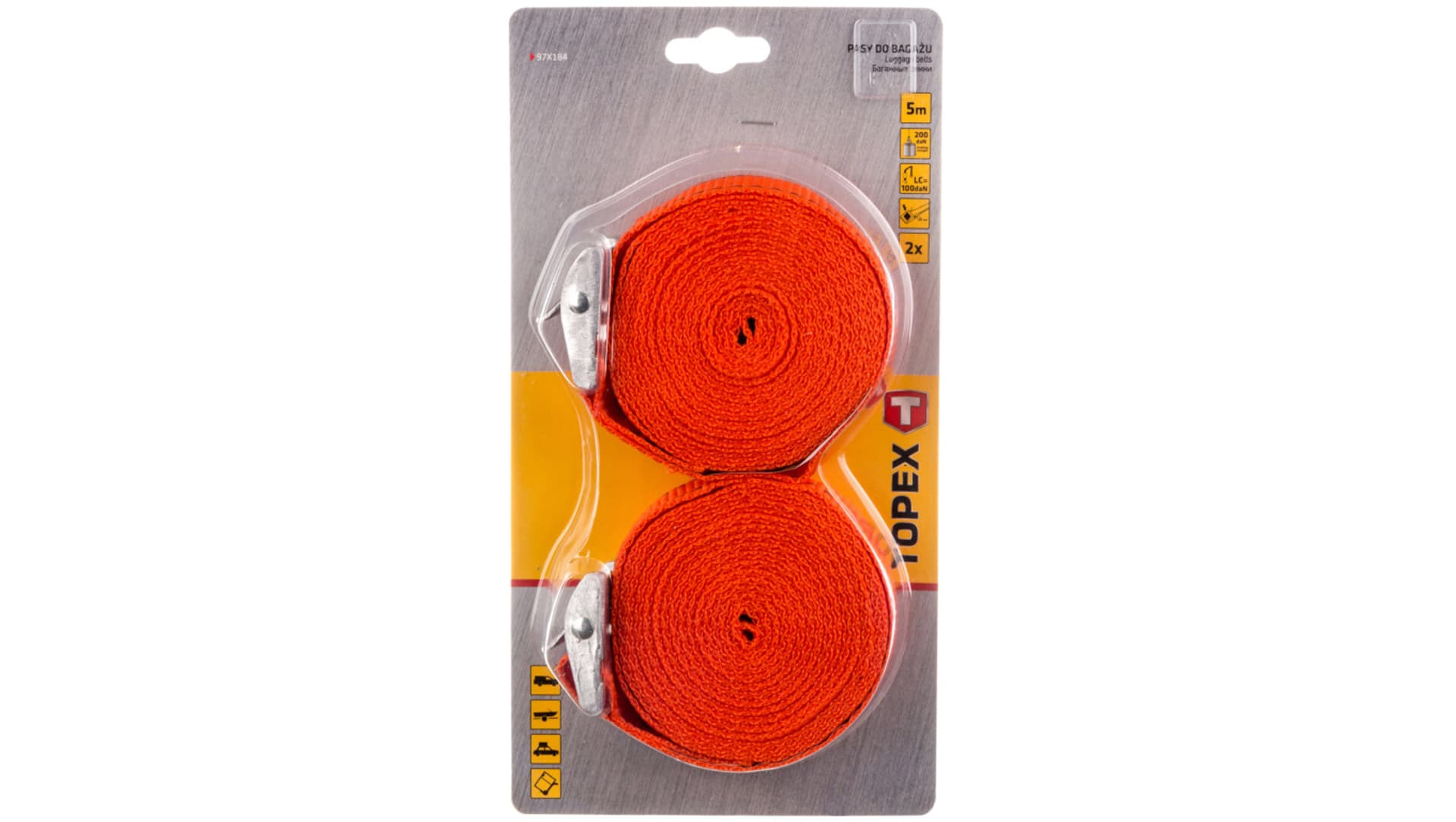 

Pasy do bagażu 5.0 m x 25 mm, 2 szt.