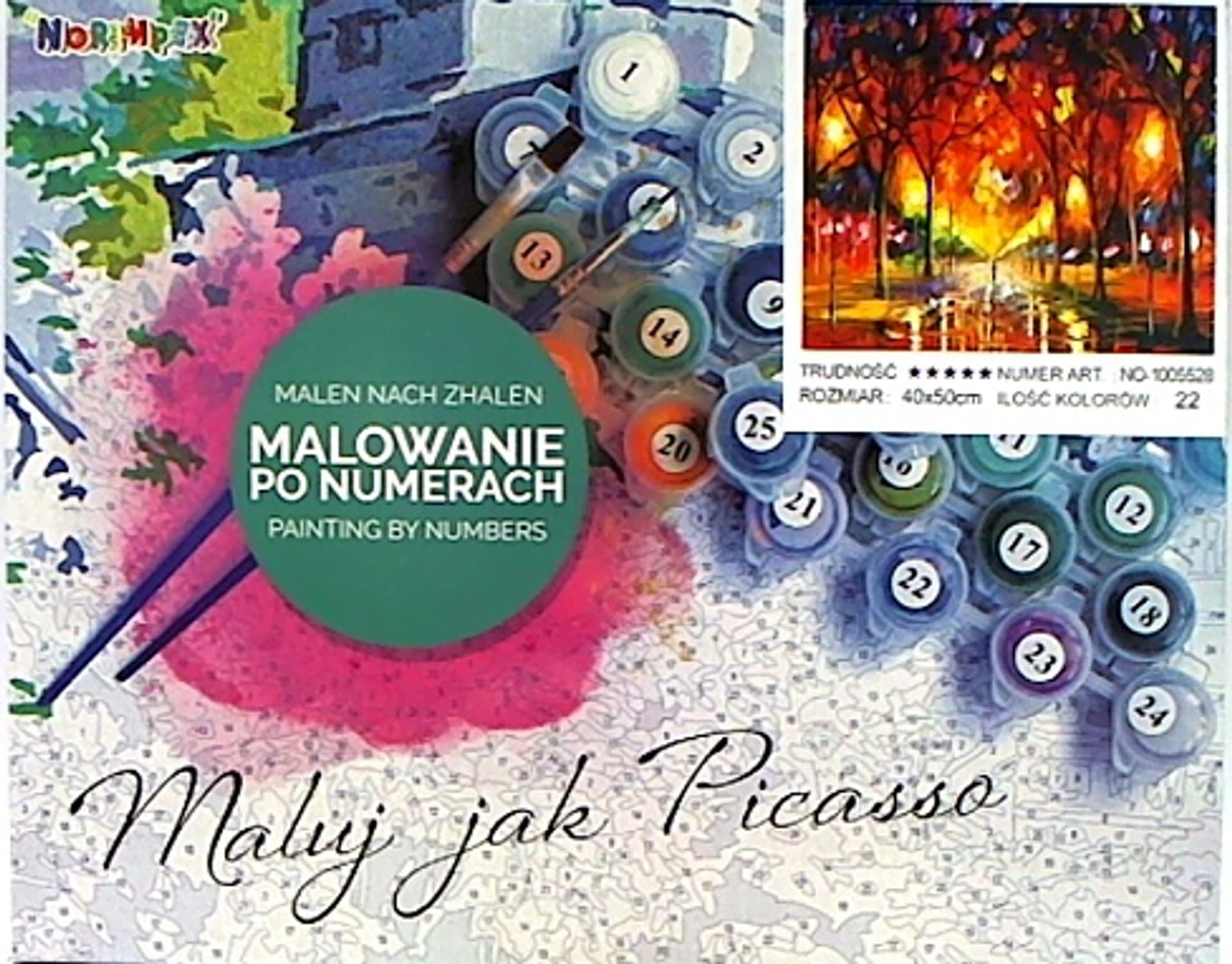

DUŻY OBRAZ MALOWANIE PO NUMERACH PREZENT 50c +RAMA
