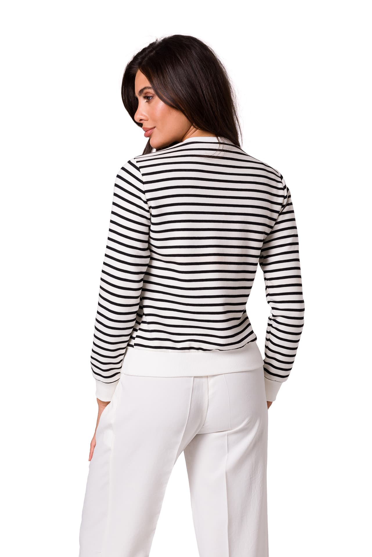 

B251 Bluza w paski z ozdobnymi guzikami - model 1 (kolor paski, rozmiar XXL)