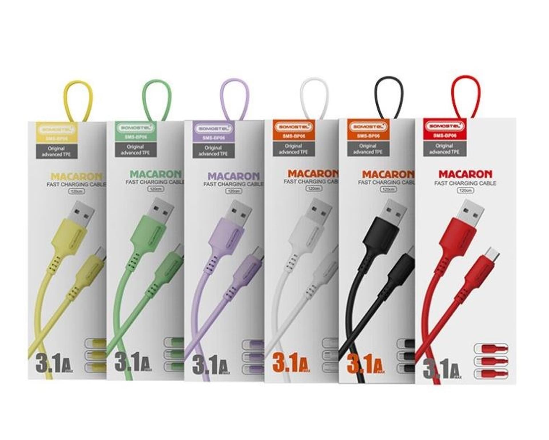 

SOMOSTEL KABEL 3100MAH QUICK CHARGER 1.2M SMS-BP06 MACARON TYP-C YELLOW