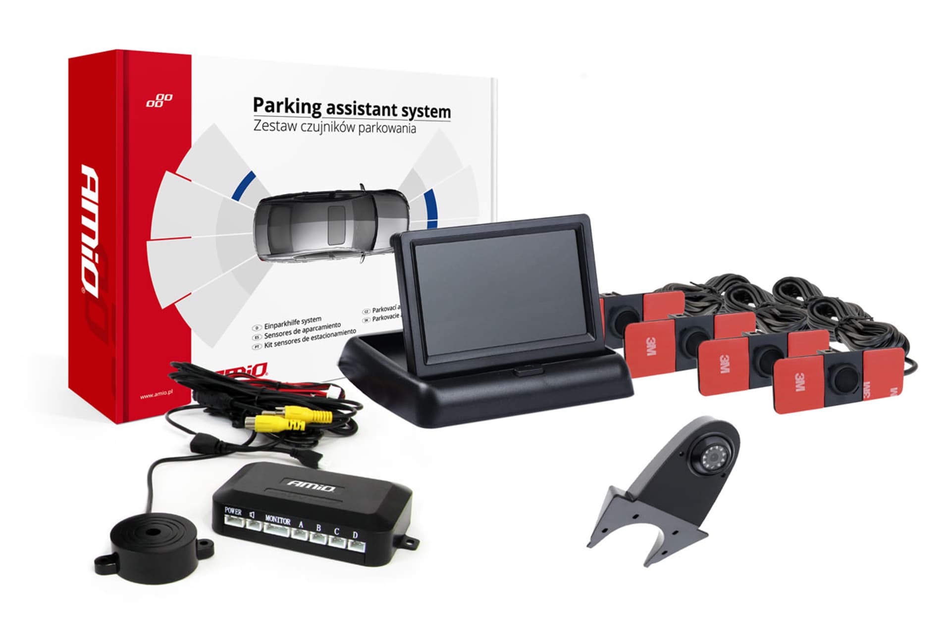 

Zestaw czujników parkowania tft02 4,3" z kamerą hd-502-ir 4 sensory czarne wewnętrzne