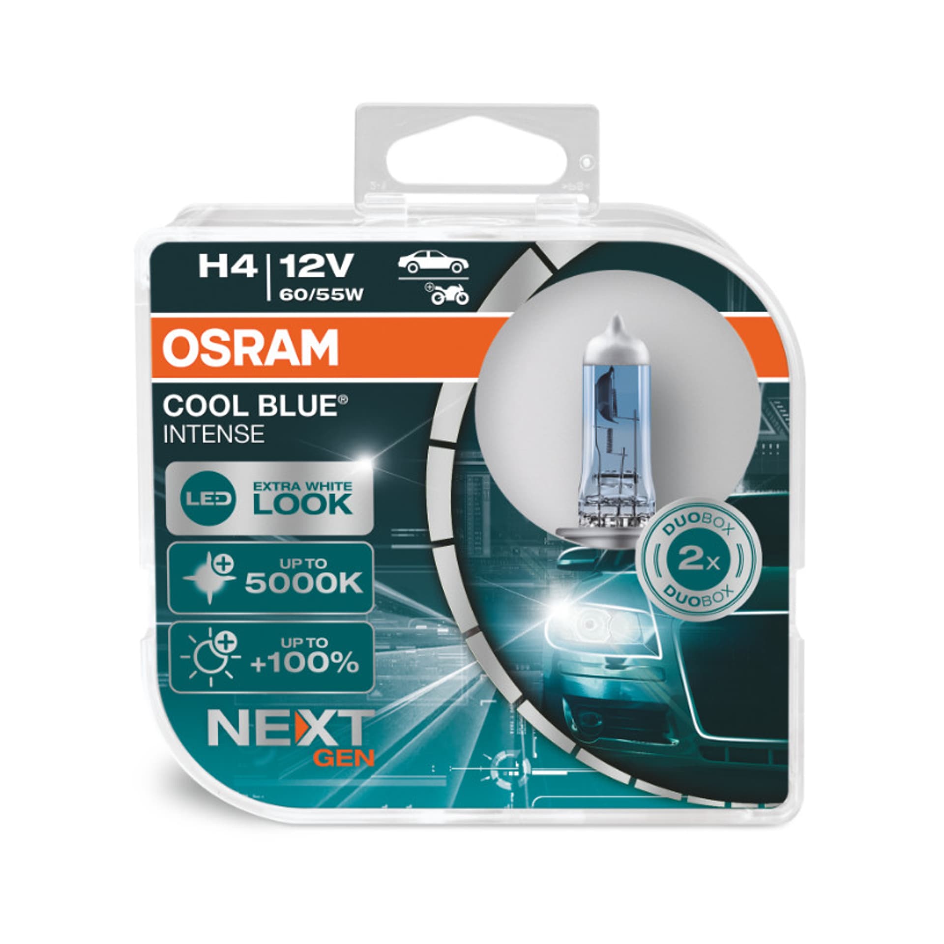 

Żarówki halogenowe osram h4 12v 60/55w p43t cool blue next gen 5000k / 2 szt.