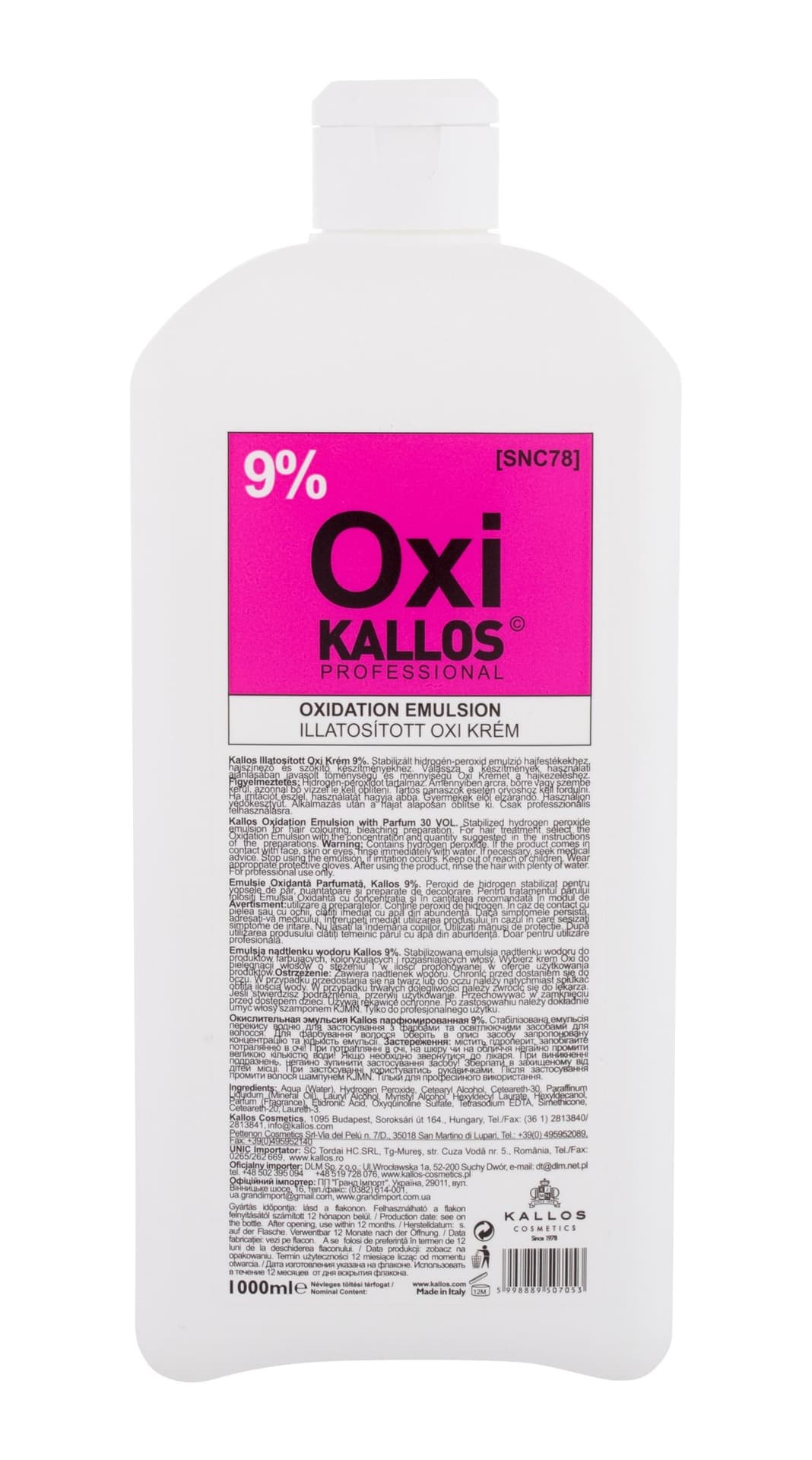 

Kallos Cosmetics Oxi 9% Farba do włosów 1000ml (W)