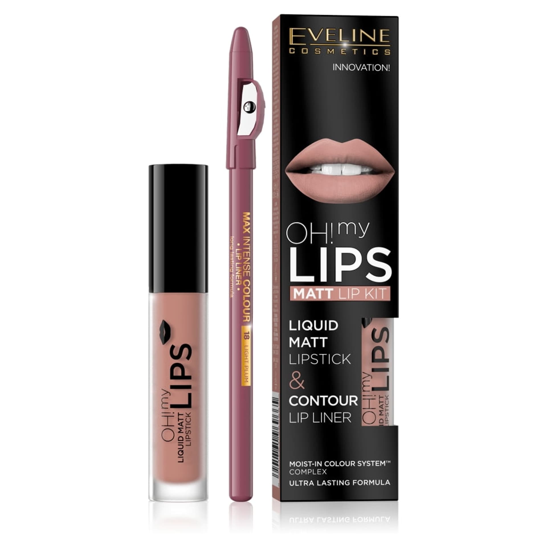 

Eveline OH! My Lips Zestaw do makijażu ust (Pomadka +konturówka) nr 08 Lovely Rose 1op.