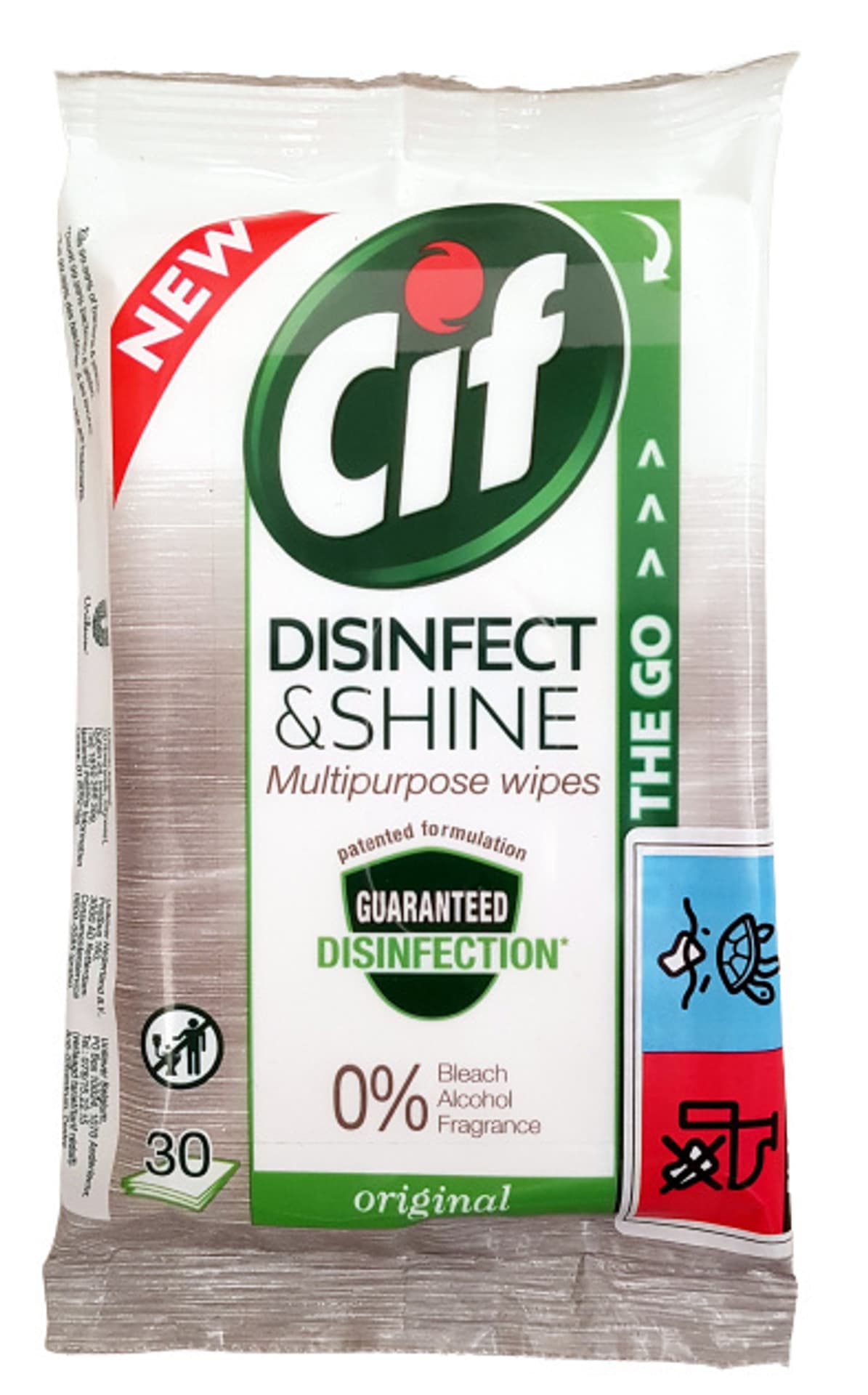 

Cif Disinfect & Shine Wipes Chusteczki Czyszczące do Dezynfekcji 30 szt.