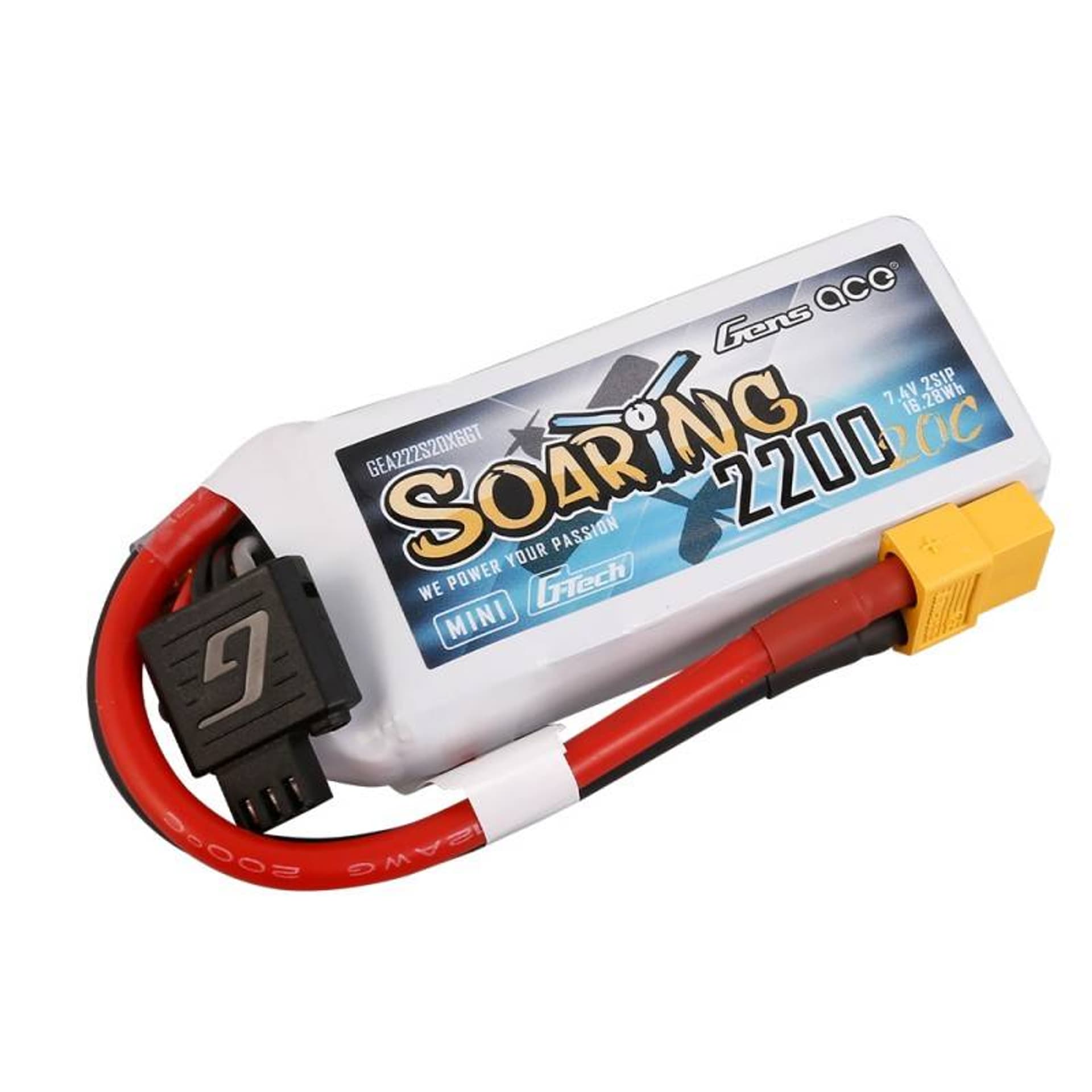 

Akumulator GensAce G-Tech Soaring Mini LiPo 2200mAh 7.4V 20C 2S1P XT60