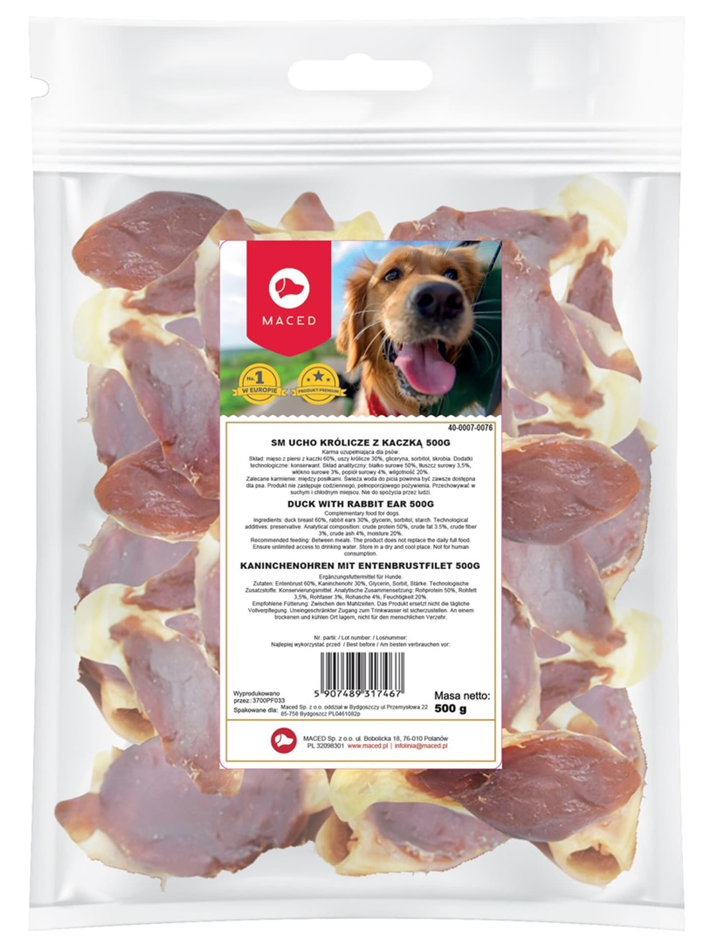 

MACED SM UCHO KRÓLICZE Z KACZKĄ 500g